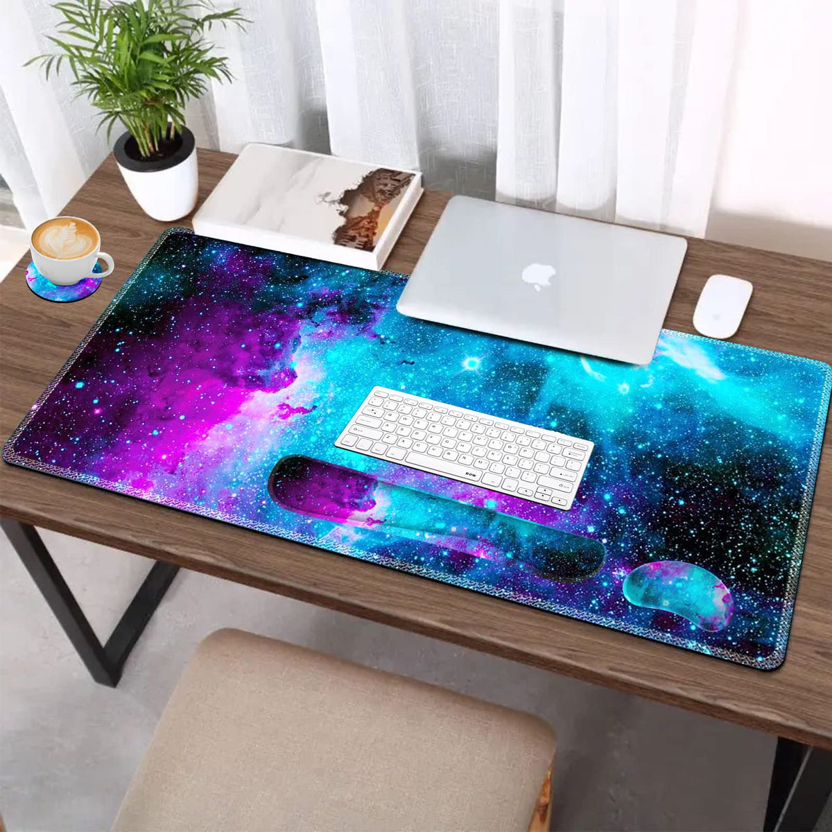 AIMSA Large Gaming Mouse Pad Set, Keyboard Wrist Rest Support Mouse Pad, Ergonomic Memory Foam