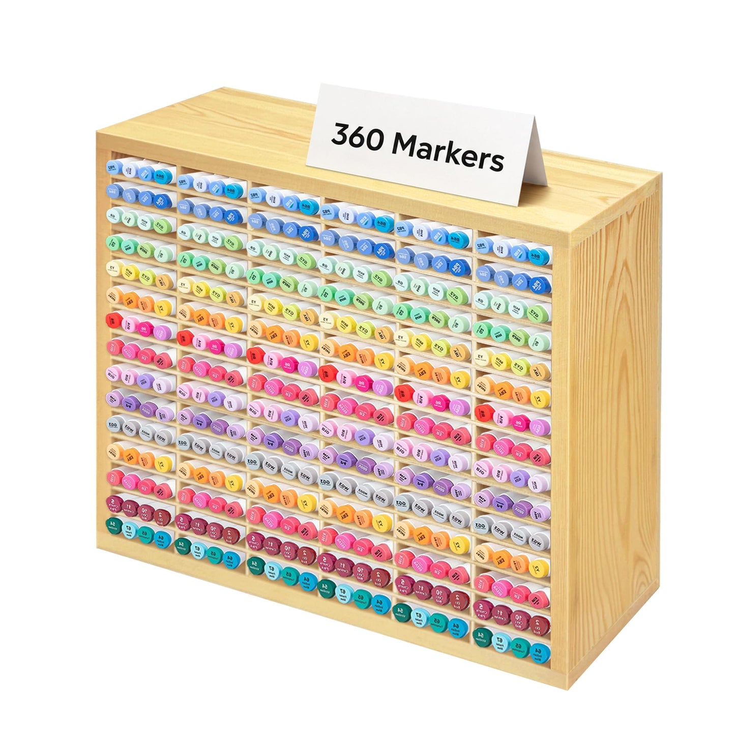PROLEE Marker Storage Organizer for 360 Markers,Wooden Alcohol Marker Holder with 90 Slots,Markers
