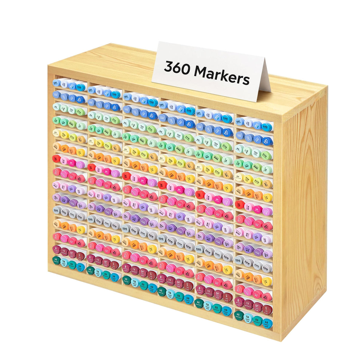 PROLEE Marker Storage Organizer for 360 Markers,Wooden Alcohol Marker Holder with 90 Slots,Markers