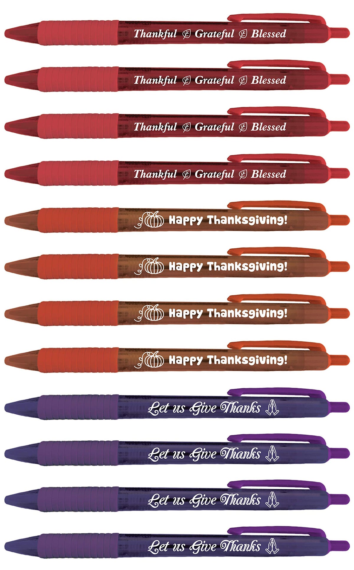 Greeting Pen 12 Translucent Thanksgiving Pen Set, 3 Designs 46012