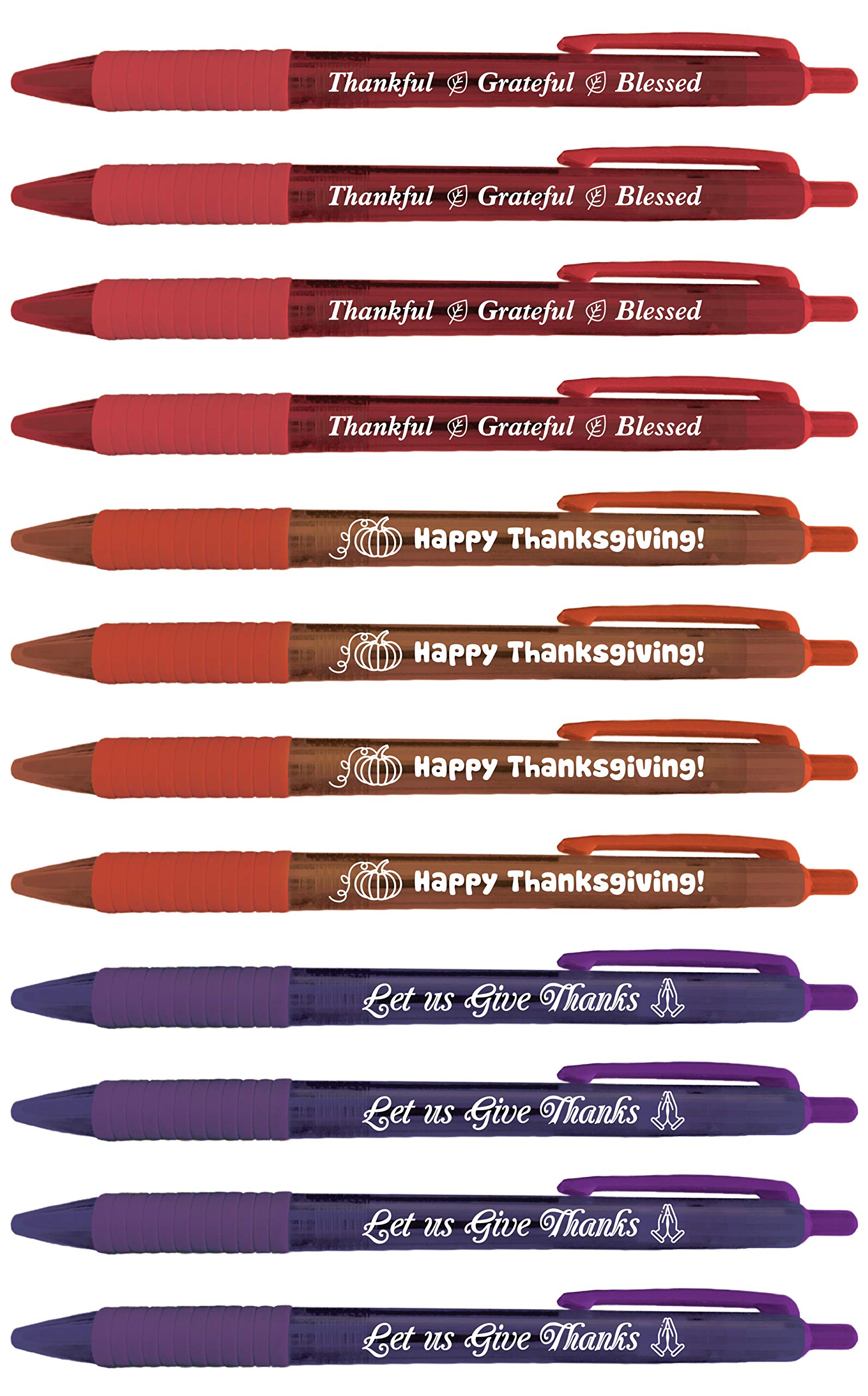 Greeting Pen 12 Translucent Thanksgiving Pen Set, 3 Designs 46012