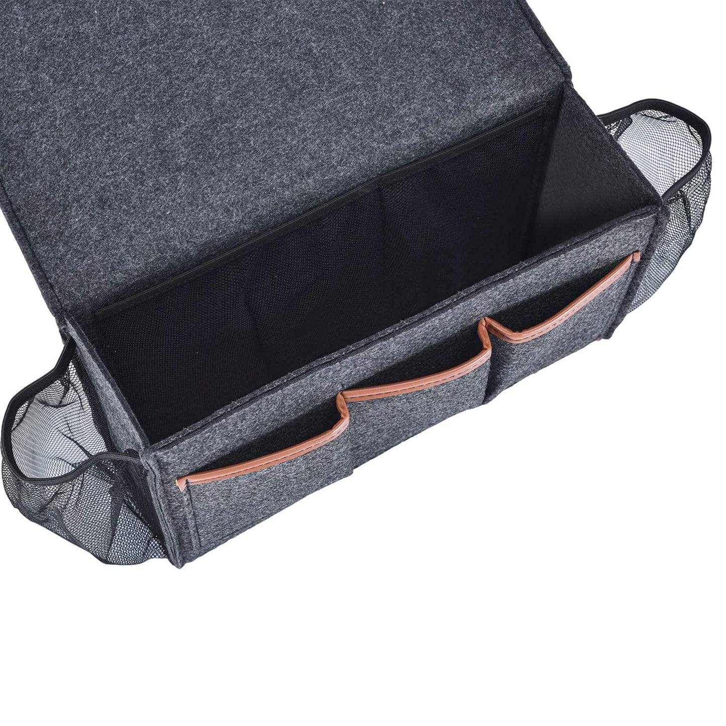 Zafit Bedside Caddy, Large Size Storage Organizer with 8 Pockets - Holds Magazines, Remotes, Phone