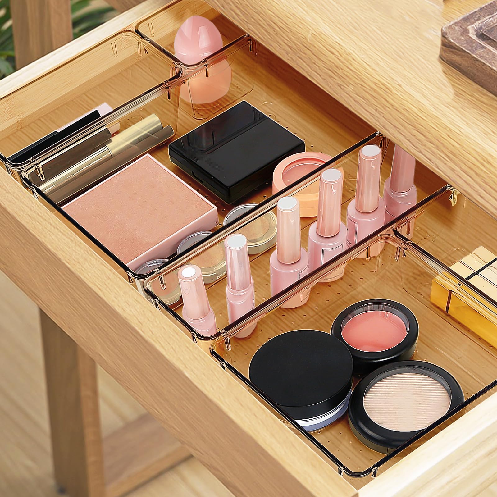 23 PCS Drawer Organizer Set, 5 Size Bathroom and kitchen organizer Trays