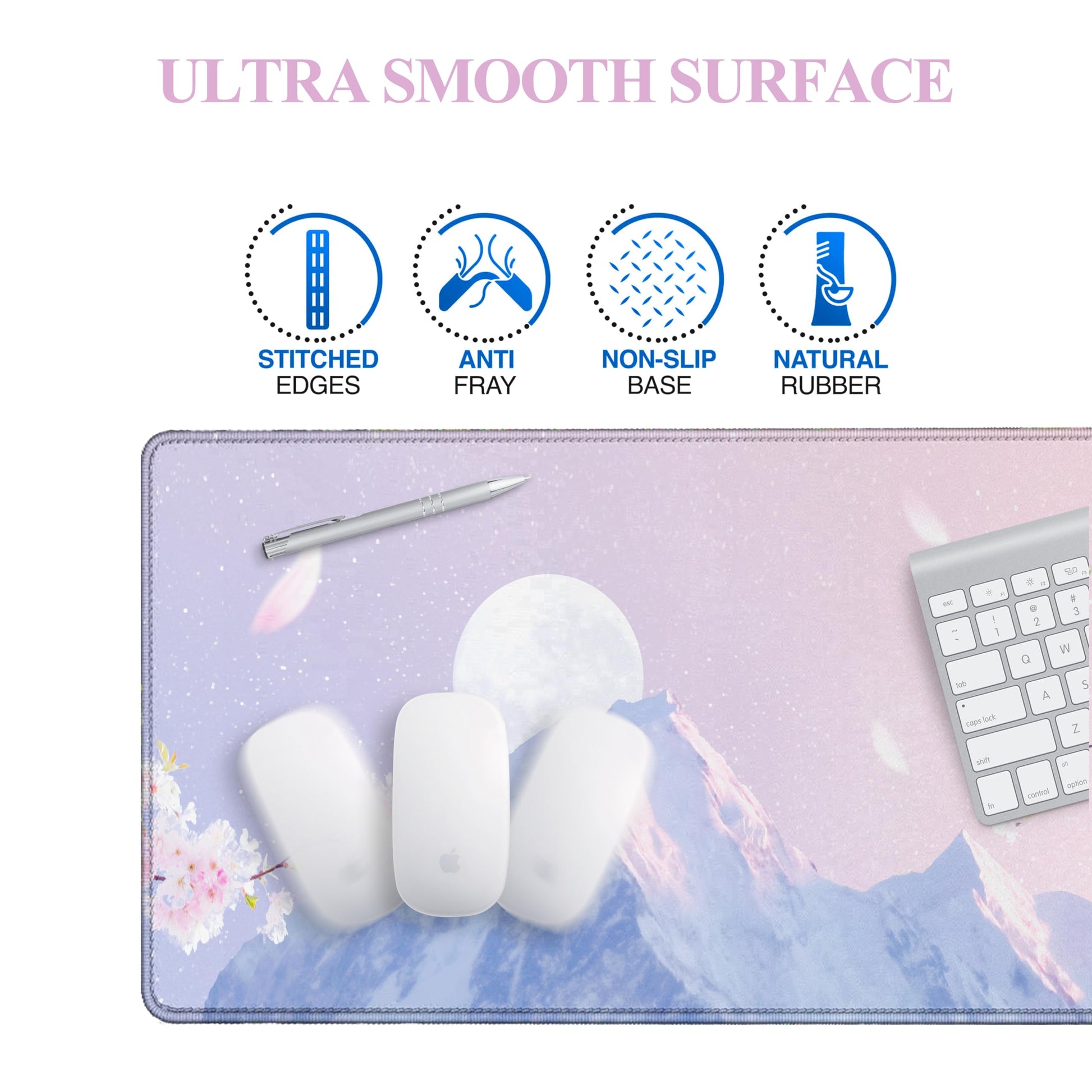 Viorichve Pink Mouse Pad Large XXL Mousepad 34.65" x 15.75" Extended Gaming Desk Pad Laptop