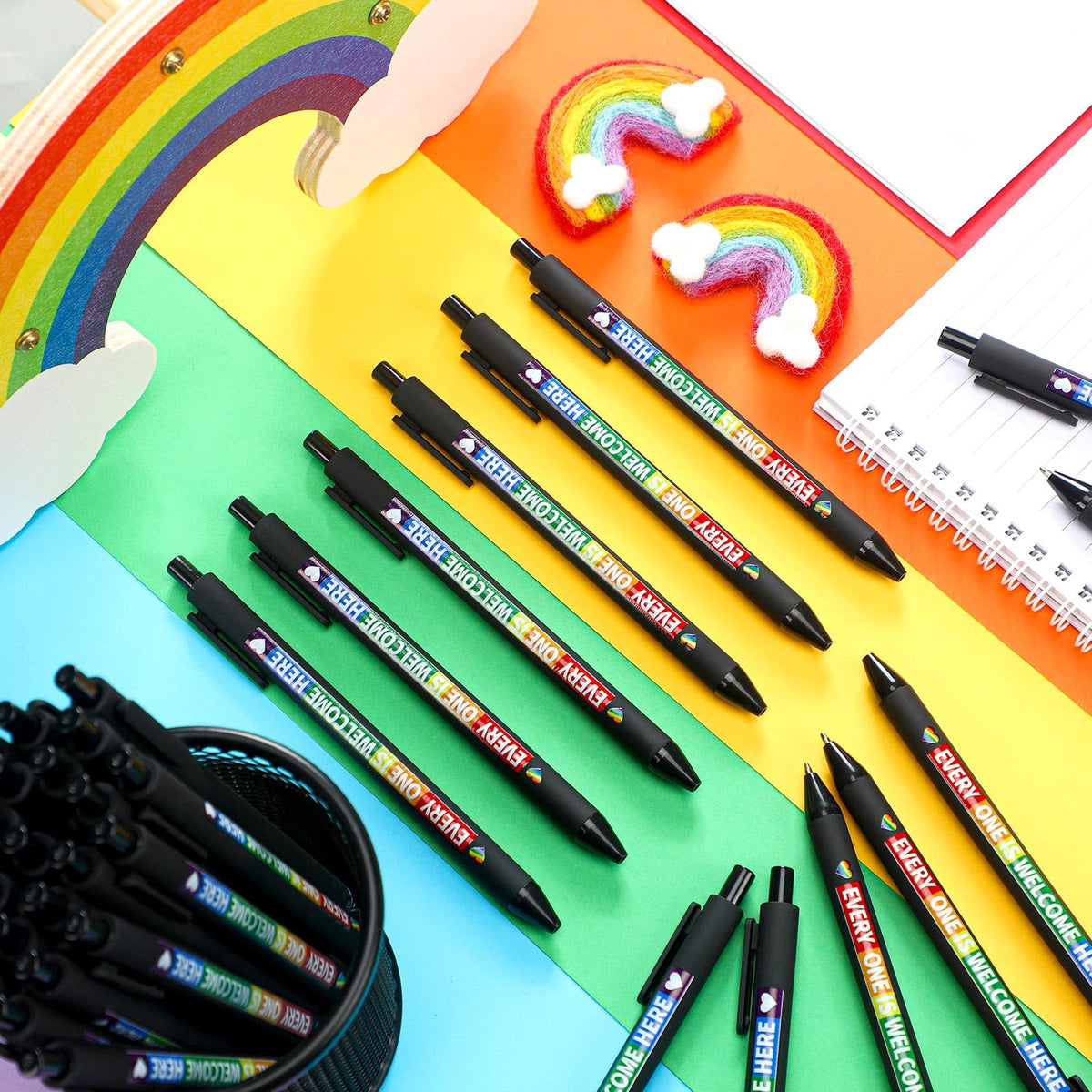 Weekgrat 48 Pcs Pride Ballpoint Pens Lgbtq Rainbow Party Favors Bulk