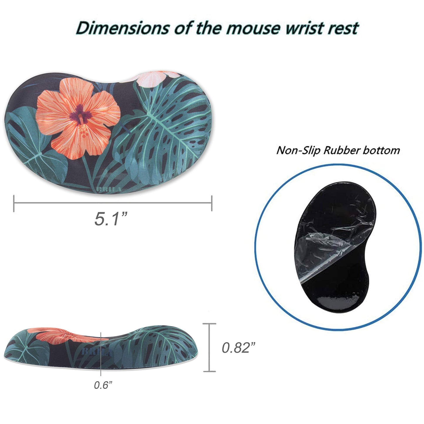 BRILA Memory Foam Mouse & Keyboard Wrist Rest Support Pad Cushion Set for Computer, Laptop, Office