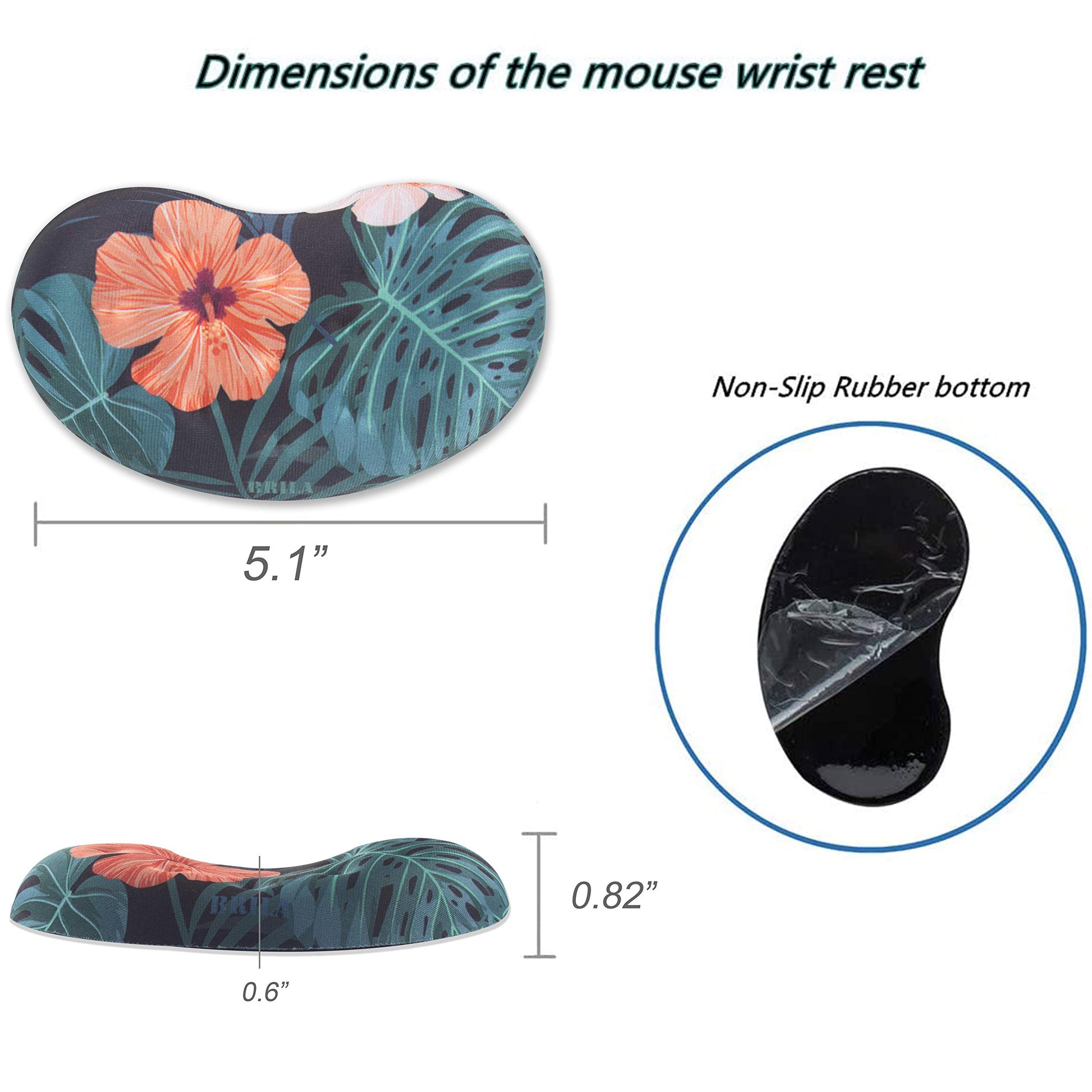 BRILA Memory Foam Mouse & Keyboard Wrist Rest Support Pad Cushion Set for Computer, Laptop, Office