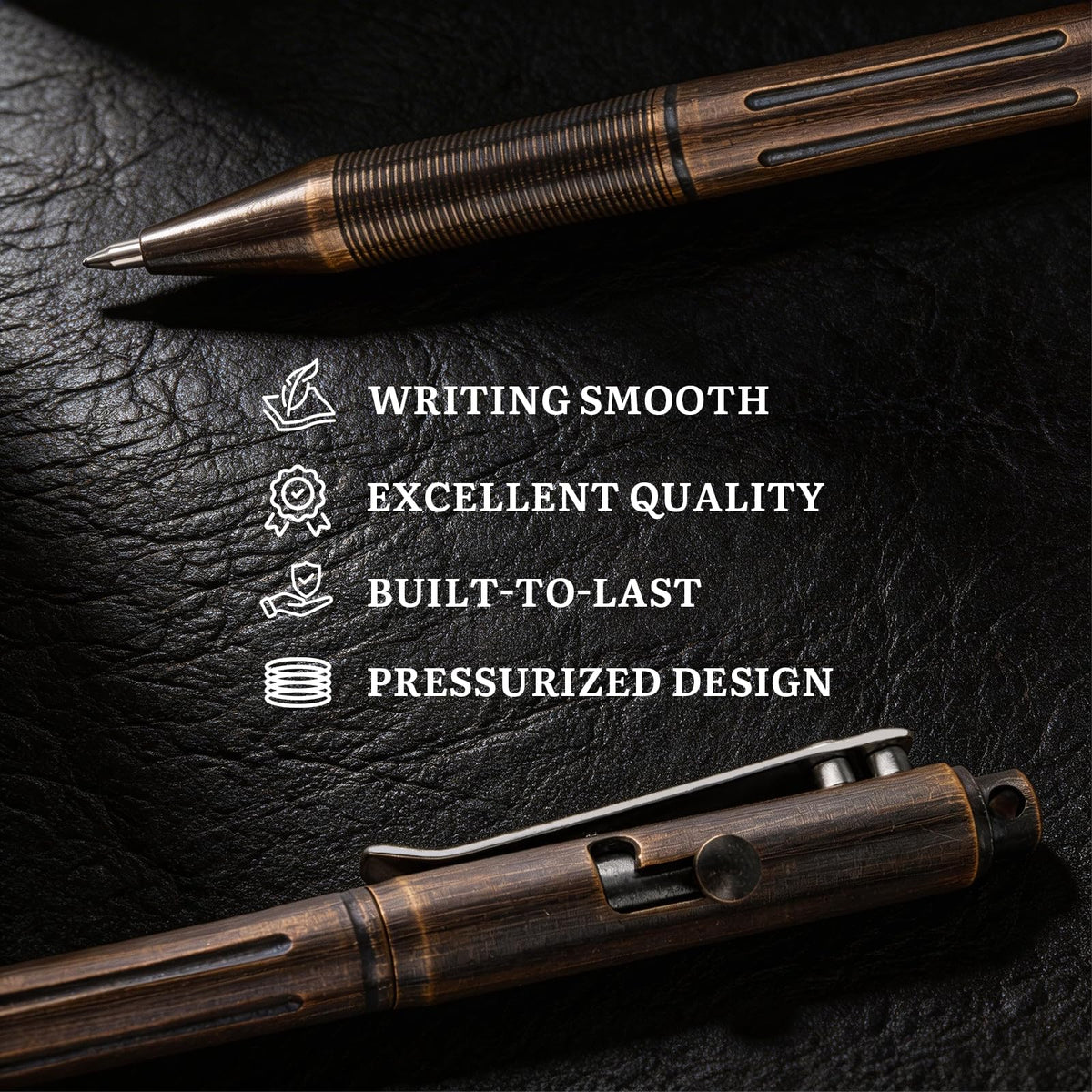 SMOOTHERPRO Solid Brass Bolt Action Pen, Compatible with Pilot G2 Refill
