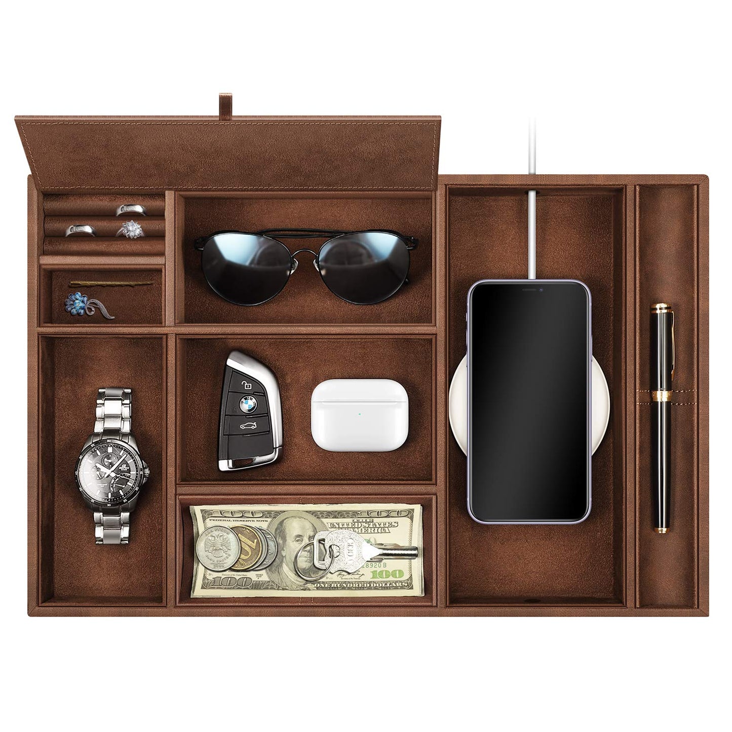 SITHON Valet Tray Desktop Organizer Catchall EDC Tray