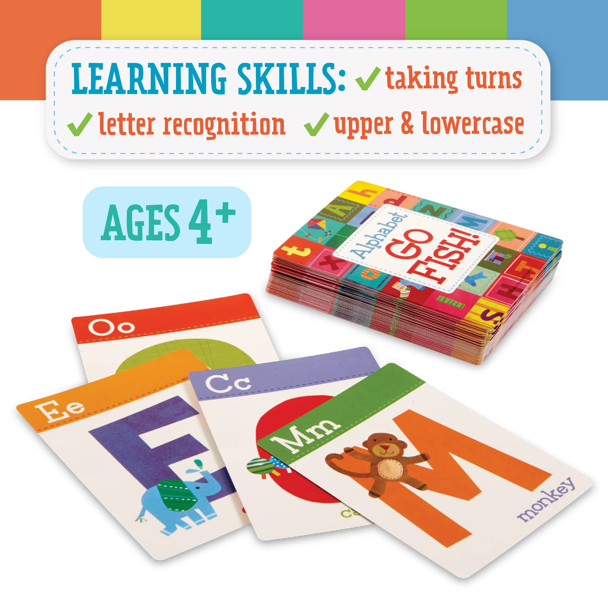 Peaceable Kingdom Alphabet Go Fish Letter Matching Card Game with 52 Oversized Cards Card Games for