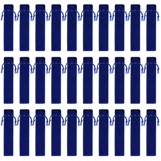 SUMERSHA 100pcs Velvet Pen Pouch Drawstring Pen Bag Single Pen Sleeve Holder for Office Business
