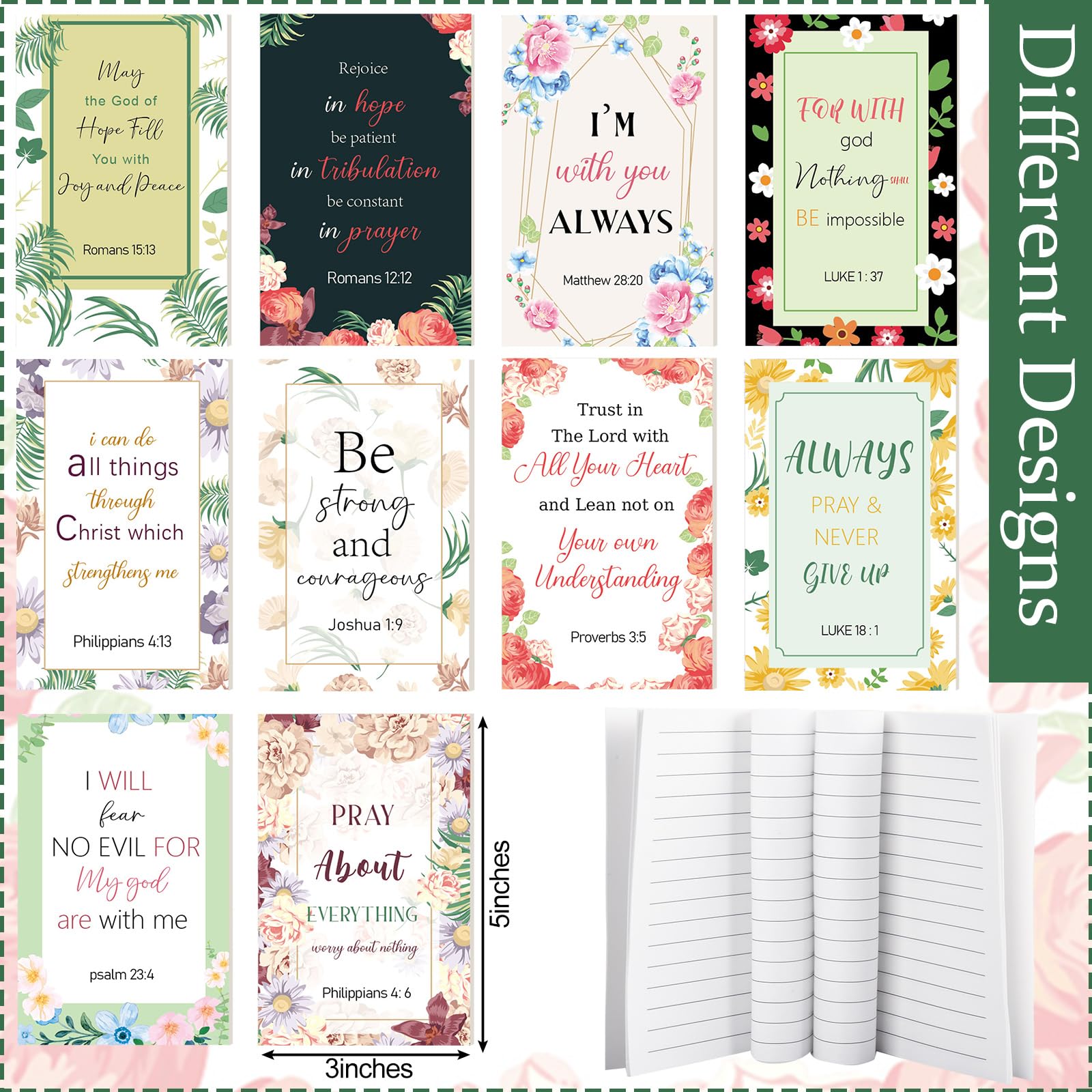 Sinmoe 120 Pcs Christian Pens Bookmarks Scripture,Bright Color,Novel