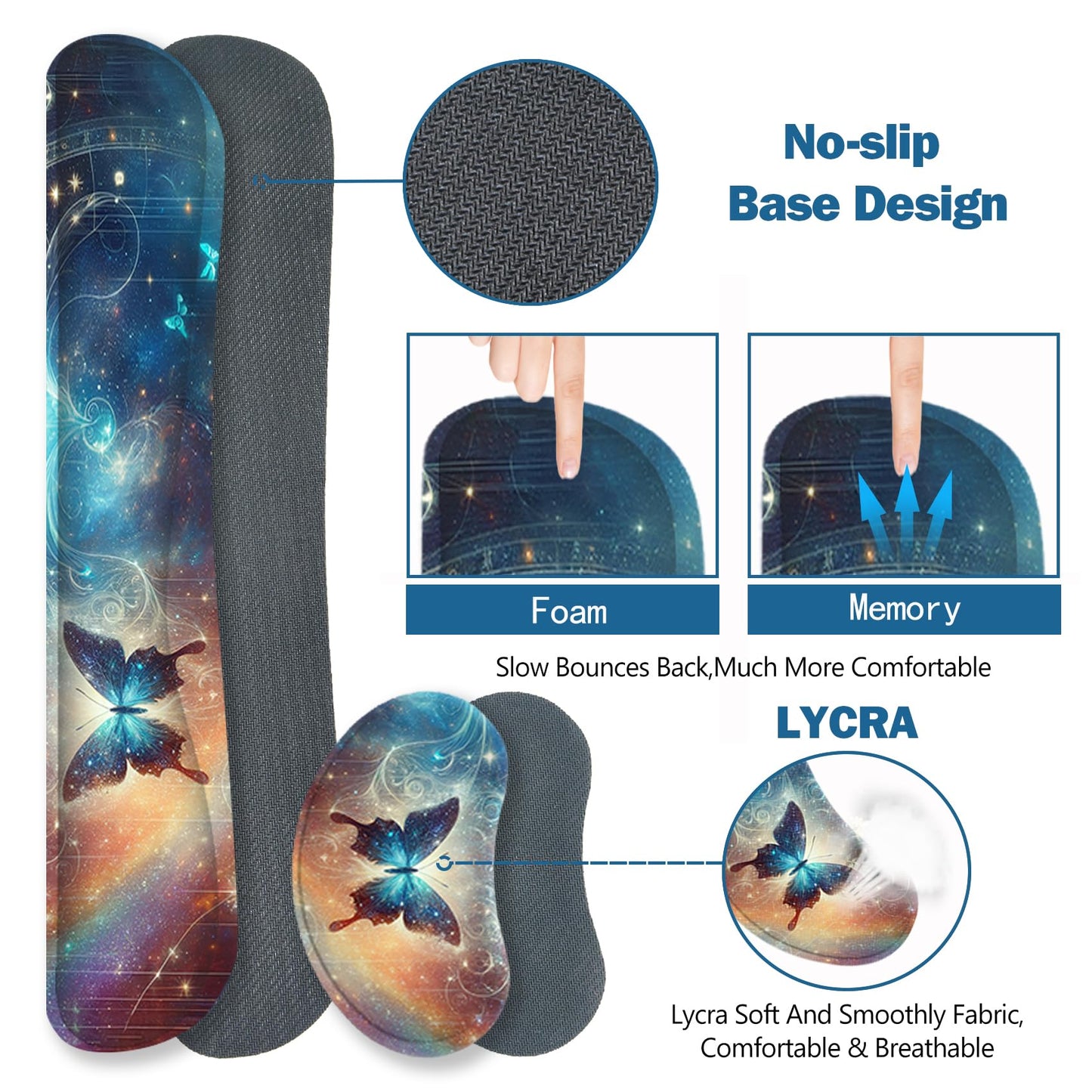 ToLuLu Large Mouse Pad Desk Pad Set, Wrist Rest Support Desk Mat for Keyboard and Mouse, 4PCS