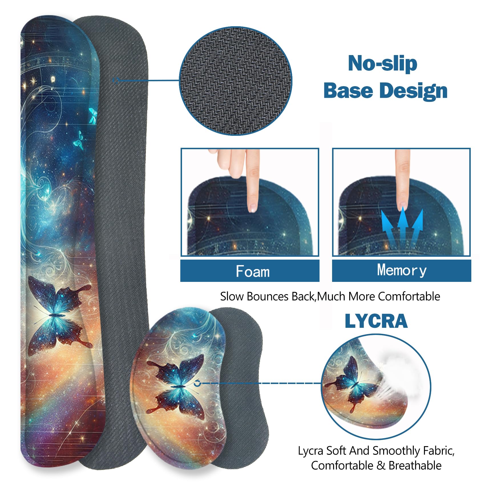 ToLuLu Large Mouse Pad Desk Pad Set, Wrist Rest Support Desk Mat for Keyboard and Mouse, 4PCS
