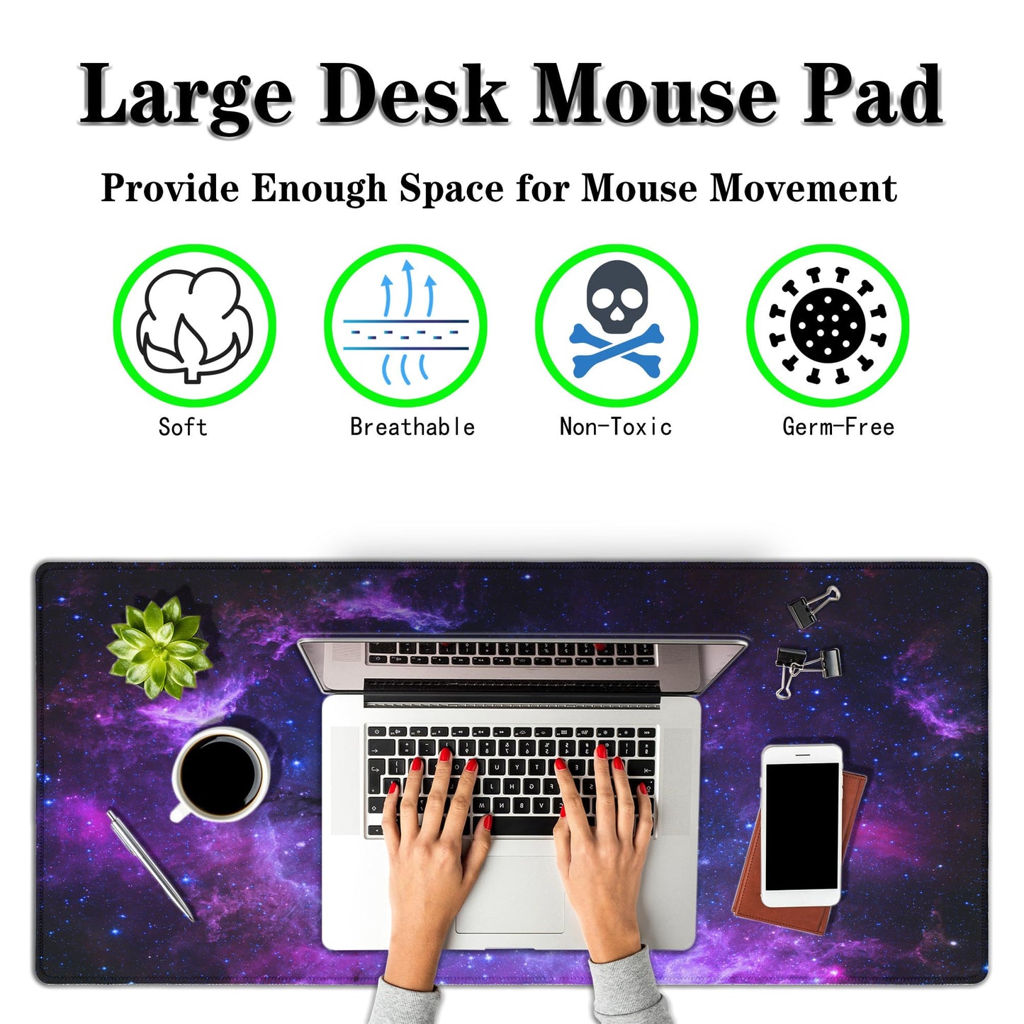 Samgula Mouse Pad Computer Desk Accessories Office Pad, Big Mouse Pads Desktop Mat, XXL Mouse Pad