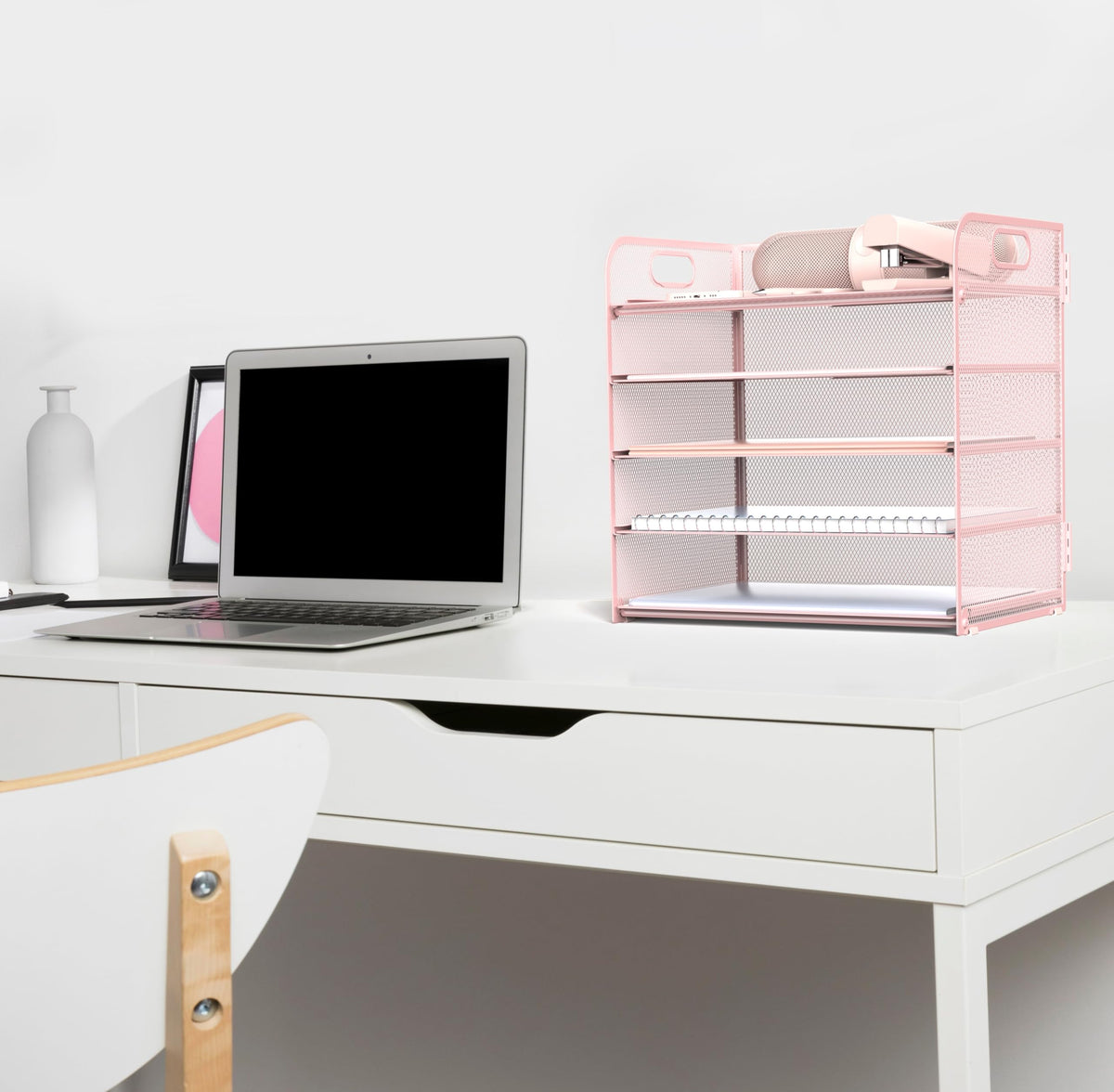 Sinboun Letter Tray Paper Organizer 5-Tier Desk Organizer File Organizer Paper Holder with Handle