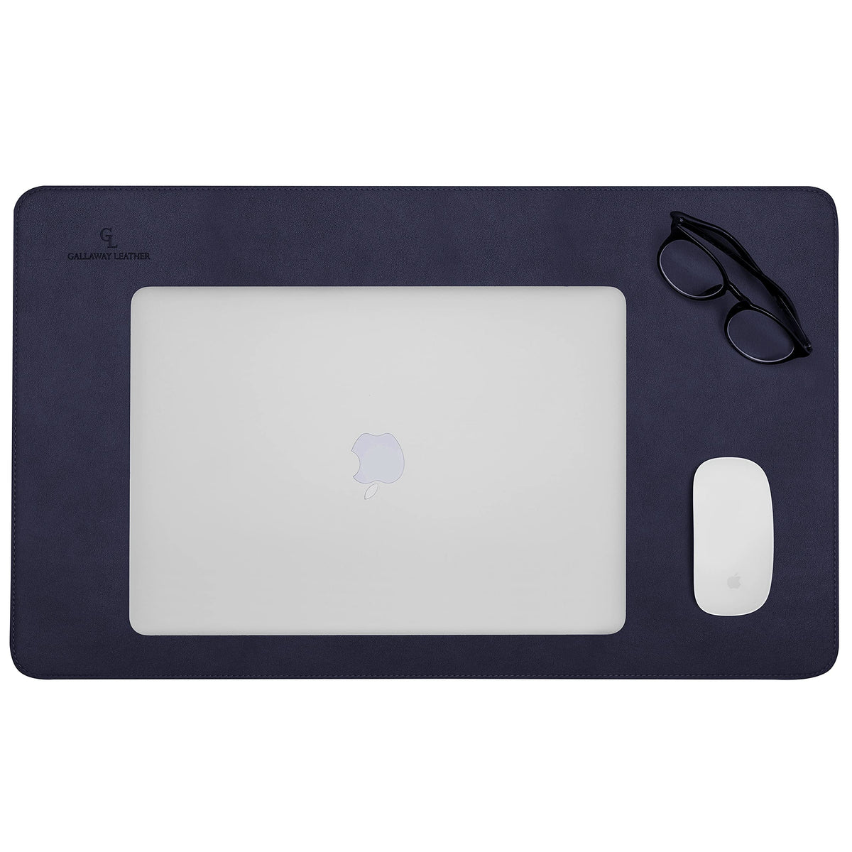 Gallaway Leather Desk Mat - Office Writing Desk Pad, Medium 24" x 14" Navy Blue, Gift Ready Elegant