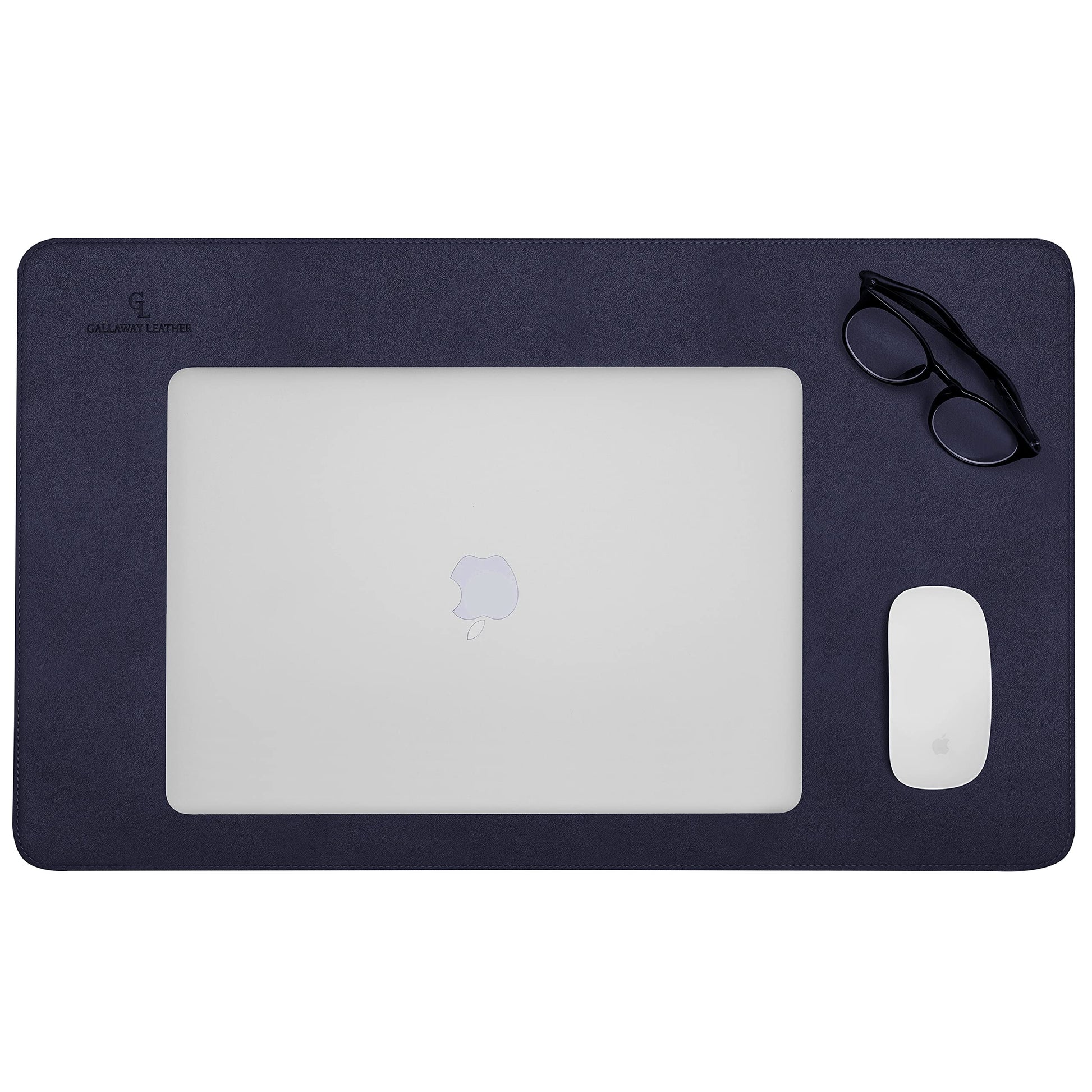 Gallaway Leather Desk Mat - Office Writing Desk Pad, Medium 24" x 14" Navy Blue, Gift Ready Elegant