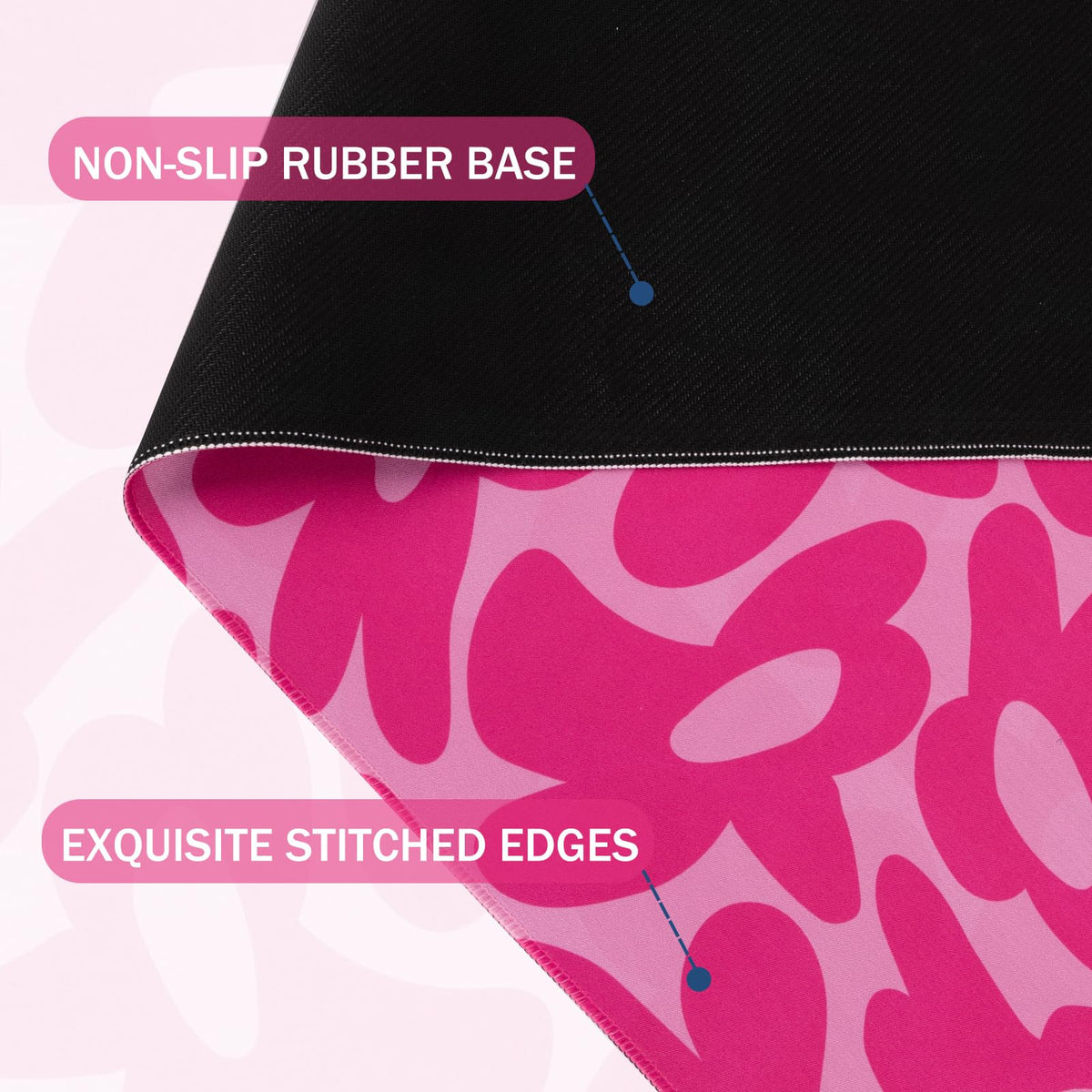 L-SPOUTTO Pink Gaming Mouse Pad Large Desk Mat 35.4x15.7in XXL Mousepads