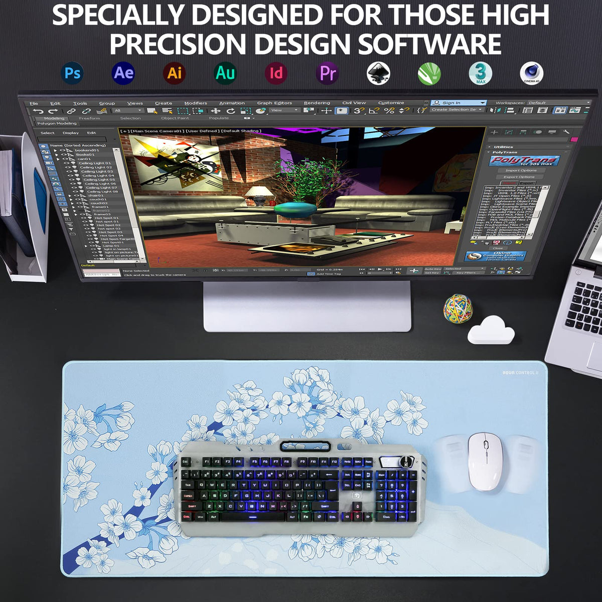 X-Raypad Aqua Control 2 Gaming Mouse Pad, Ultra-High Precision Mouse Pad with Perfect Speed and