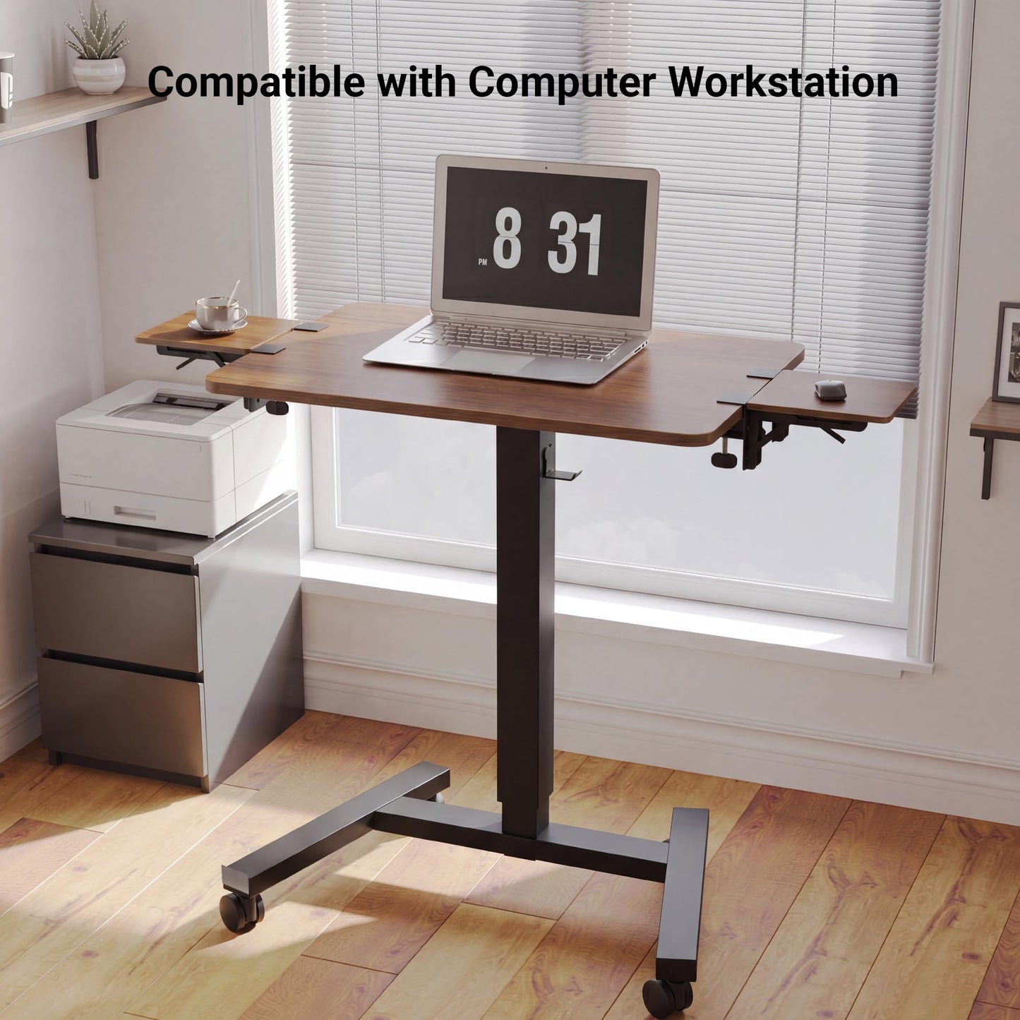 BONTEC Ergonomic Desk Extender Tray, 9.5"x9.1" Table Mount Arm Wrist Rest Shelf, 90° Foldable Elbow