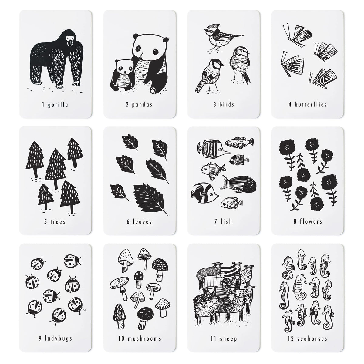 Wee Gallery Number Cards, Nature Counting Flash Cards for Toddlers