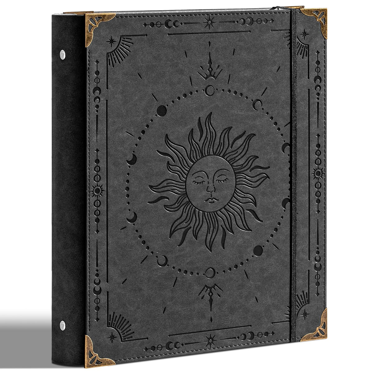 Ovesmusl PU Leather 3 Ring Binder 1 Inch Round Ring Binder Holds 200 Sheets