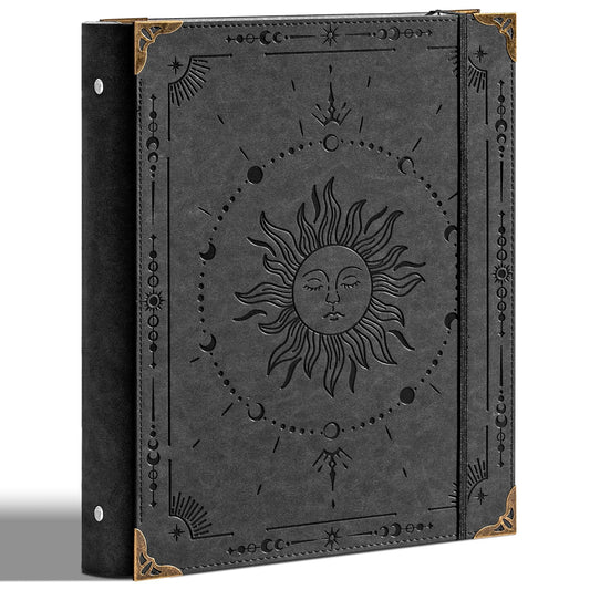 Ovesmusl PU Leather 3 Ring Binder 1 Inch Round Ring Binder Holds 200 Sheets