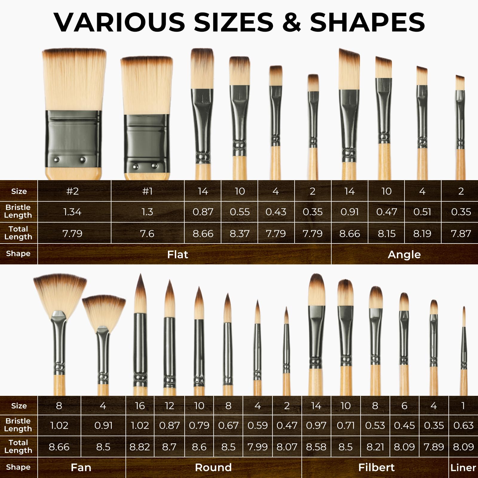 Nicpro 26pcs Professional Paint Brush Set with Palette Knife & Canvas Roll
