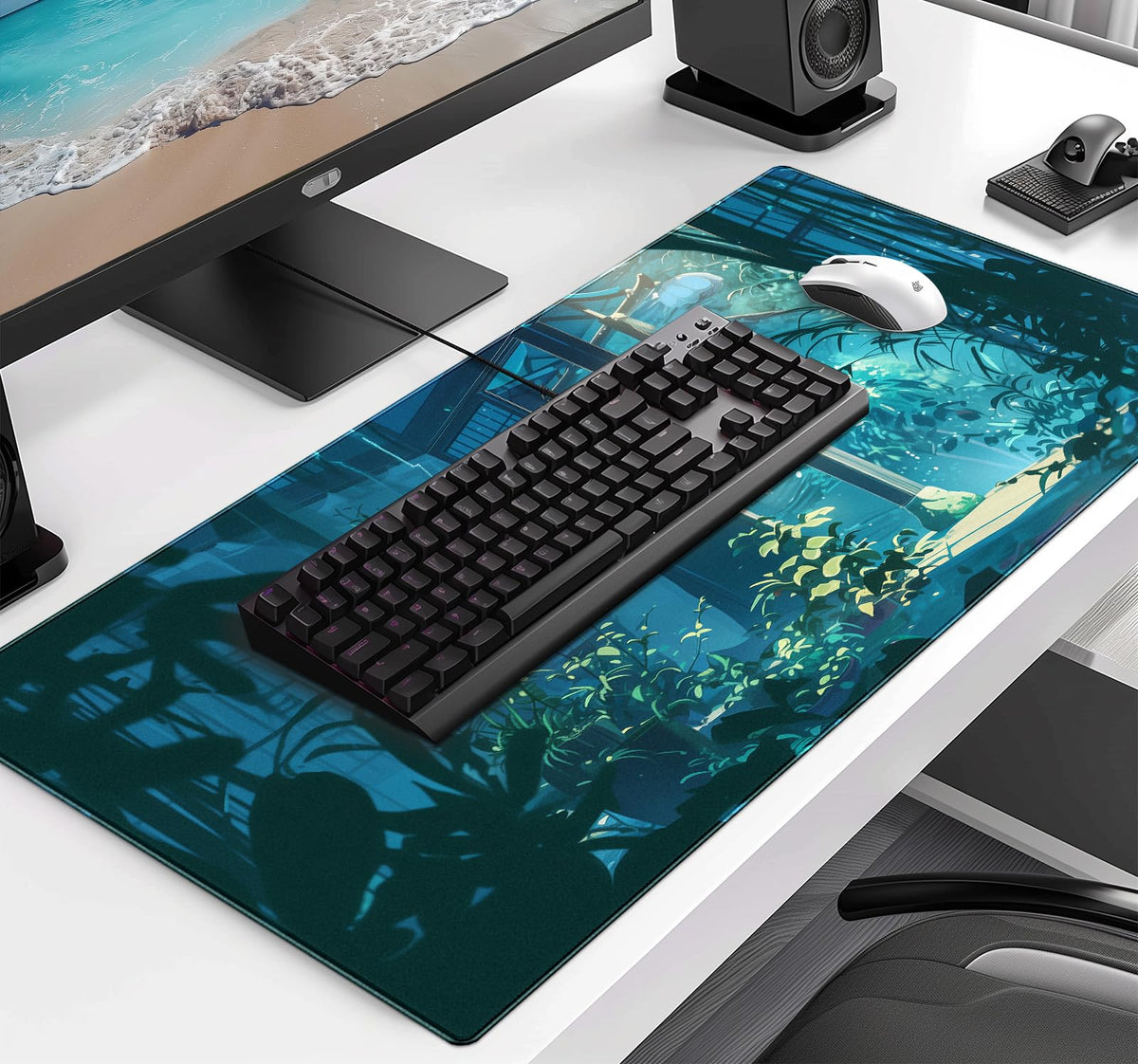 Tropical Plants XL Extended Gaming Keyboard Pad Computer Non Slip Mouse Pad