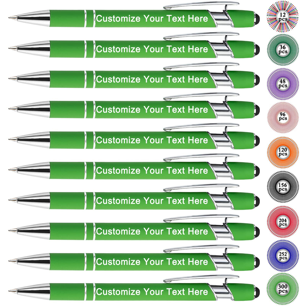 Qingxily Up to 300 Pcs Custom Pens Bulk Personalized Pens with Free Engraving Customized Stylus
