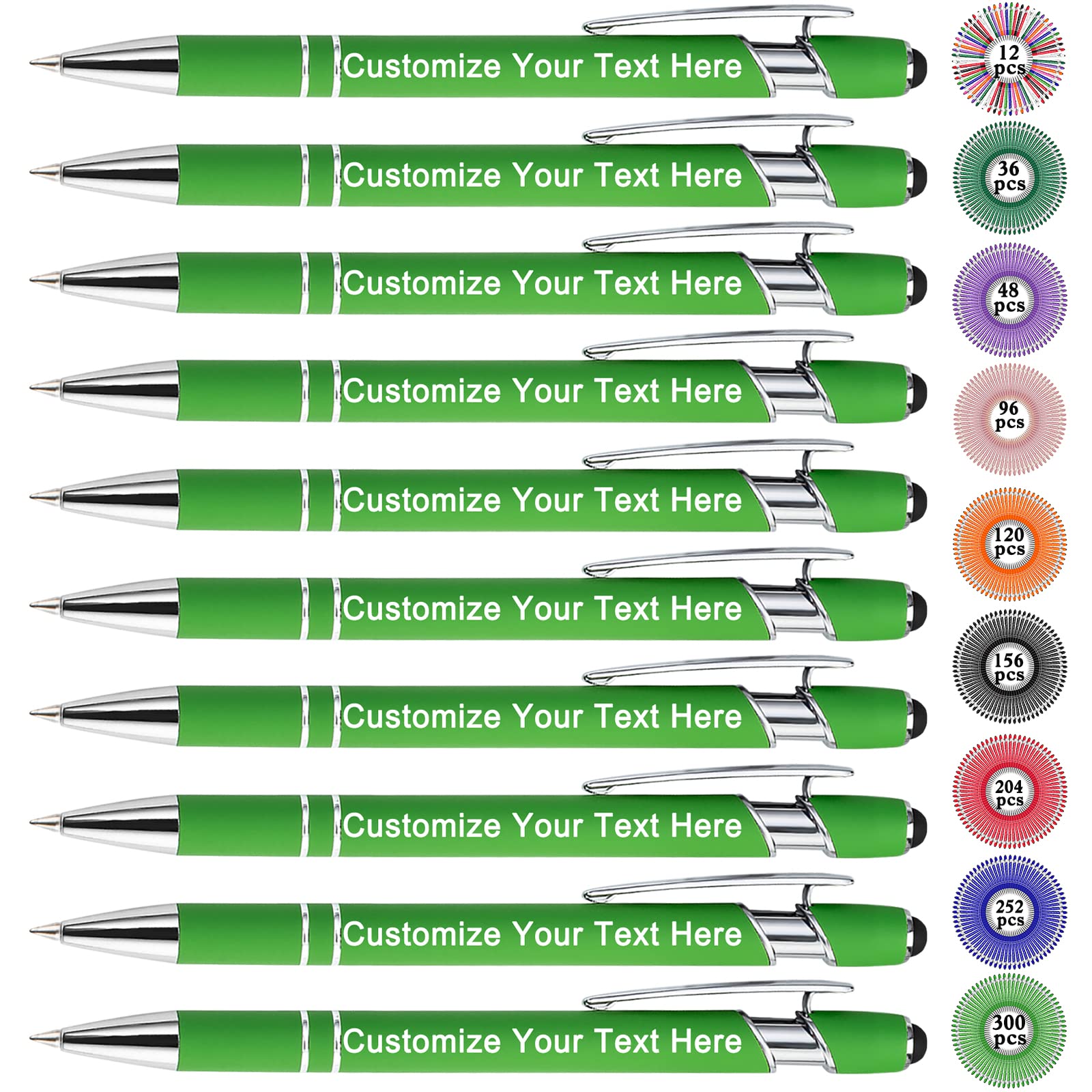 Qingxily Up to 300 Pcs Custom Pens Bulk Personalized Pens with Free Engraving Customized Stylus
