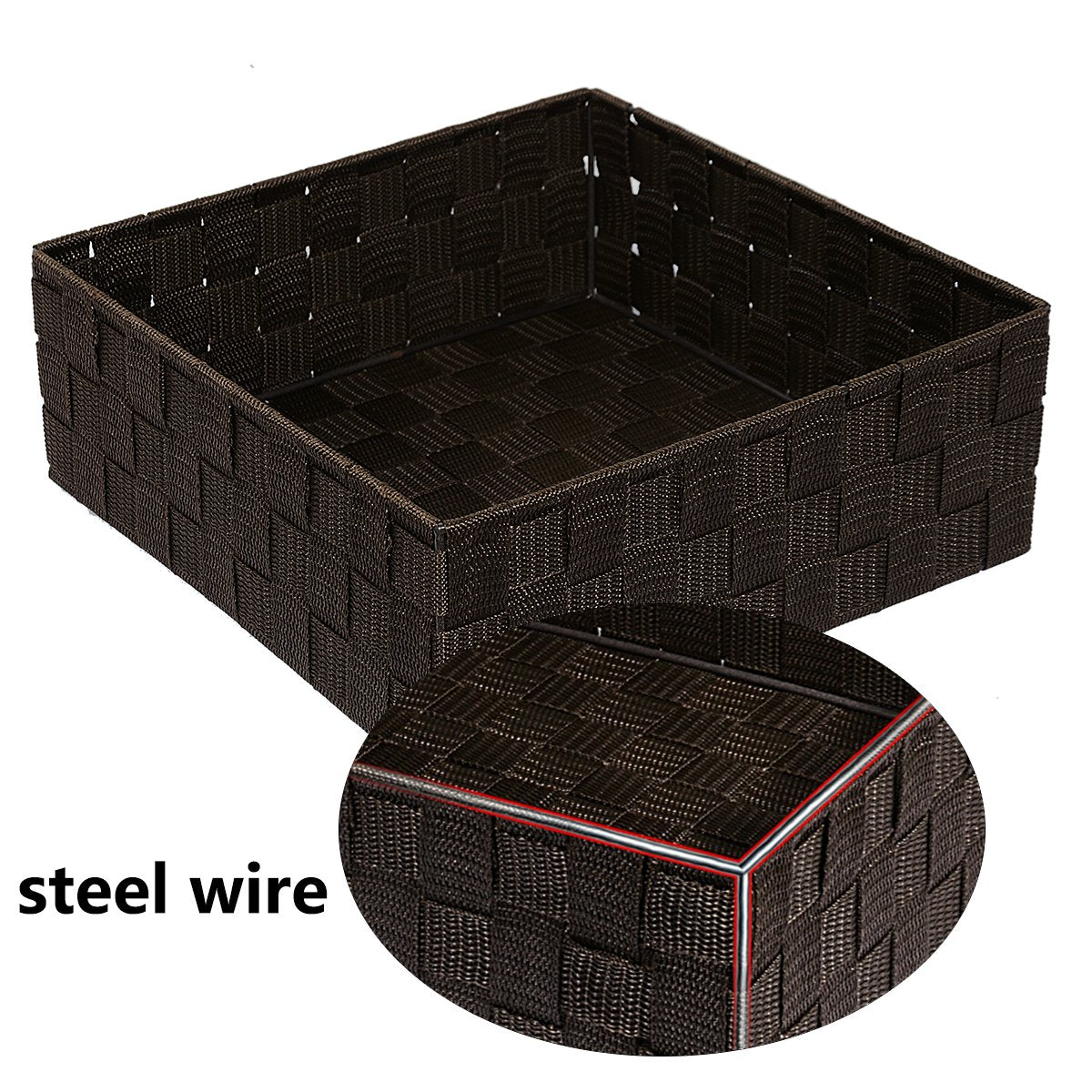 Posprica Woven Storage Baskets for Organizing, Small Baskets Cube Bin Container Tote Organizer
