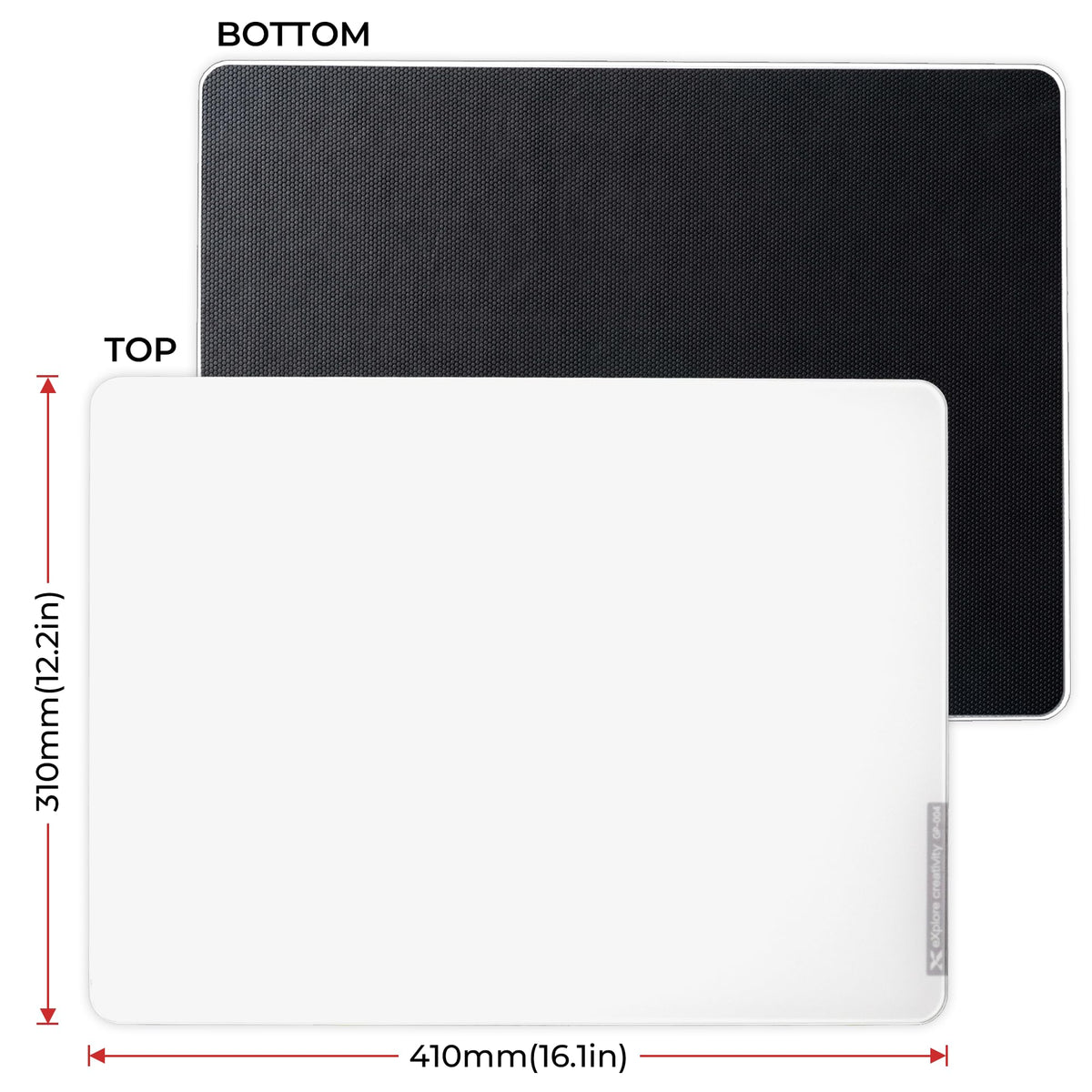 XVX White Glass Mouse Pad 4.0, Hard Mousepad for Gaming,Ultra-Smooth Micro-Etched Surface with