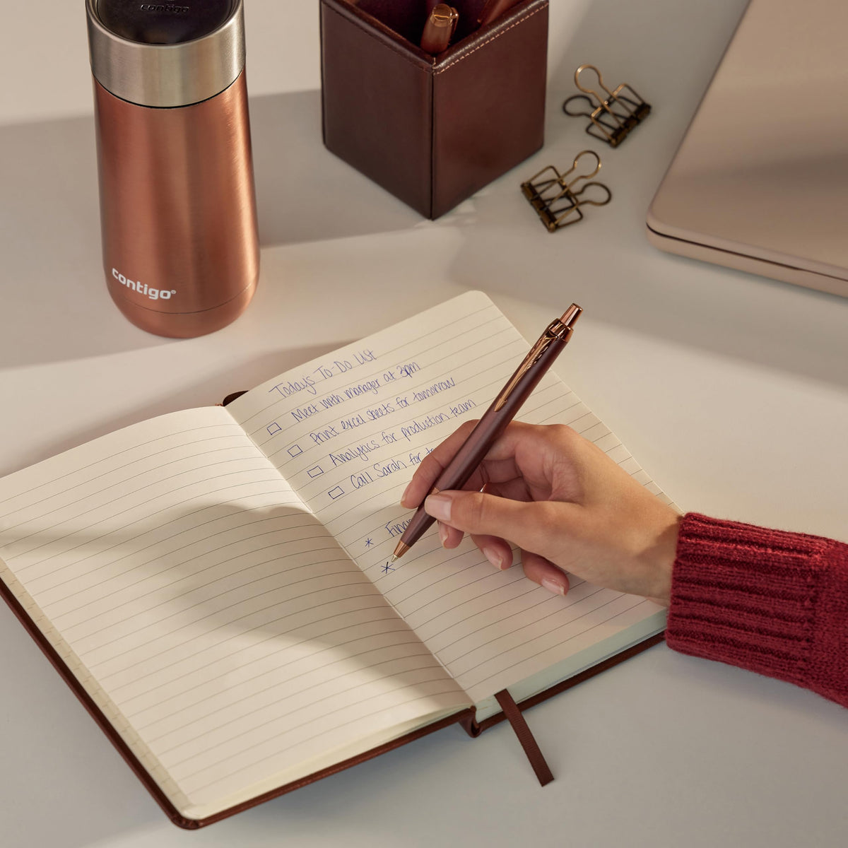 Parker IM Monochrome Ballpoint Pen Sleek Burgundy Finish and Trims Blue Ink Medium Point Attractive