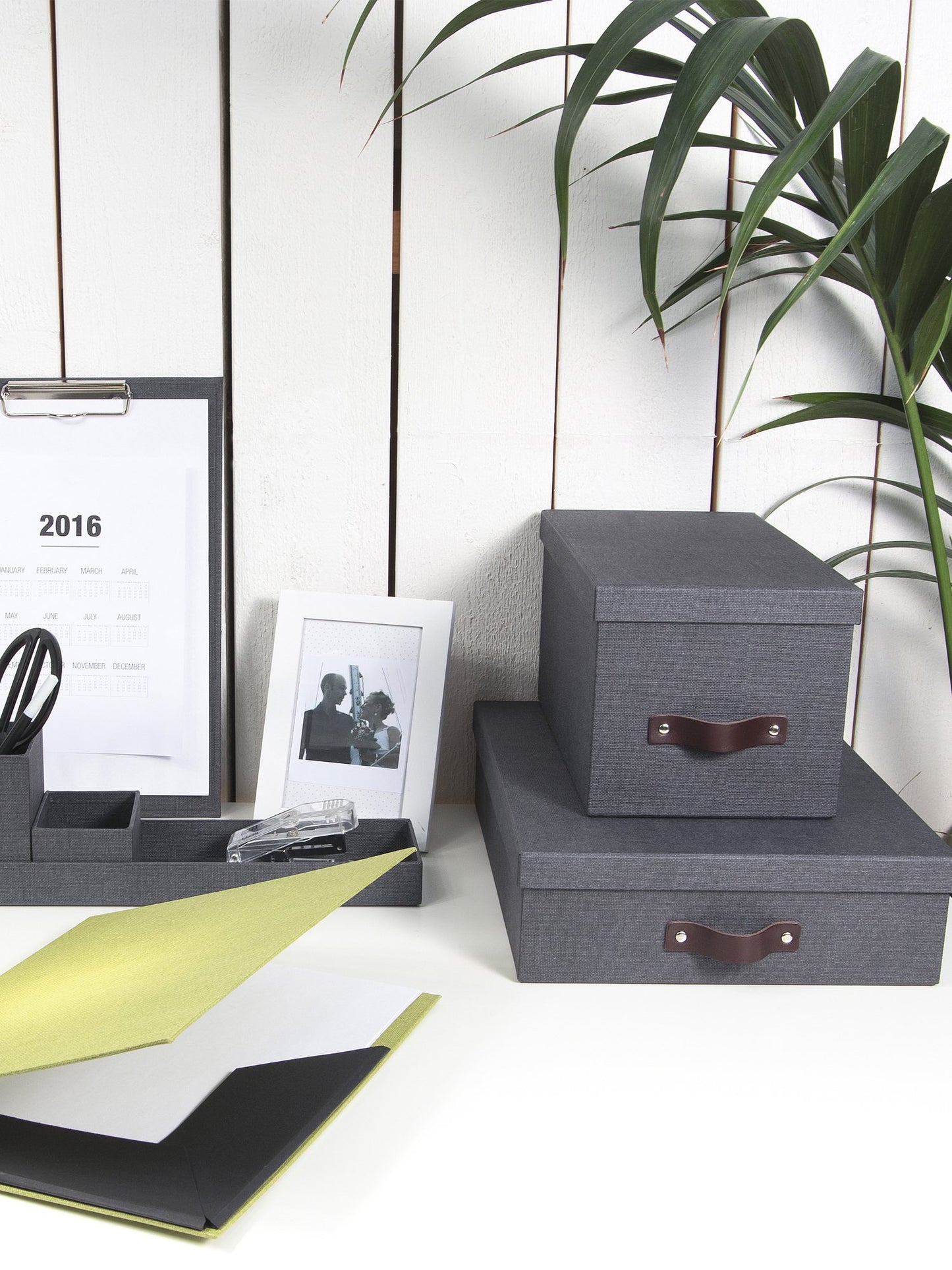 The Holding Company 'Oskar A4 Storage Box for Letters, 26 x 35 x 9 cm (W x D x H) Grey