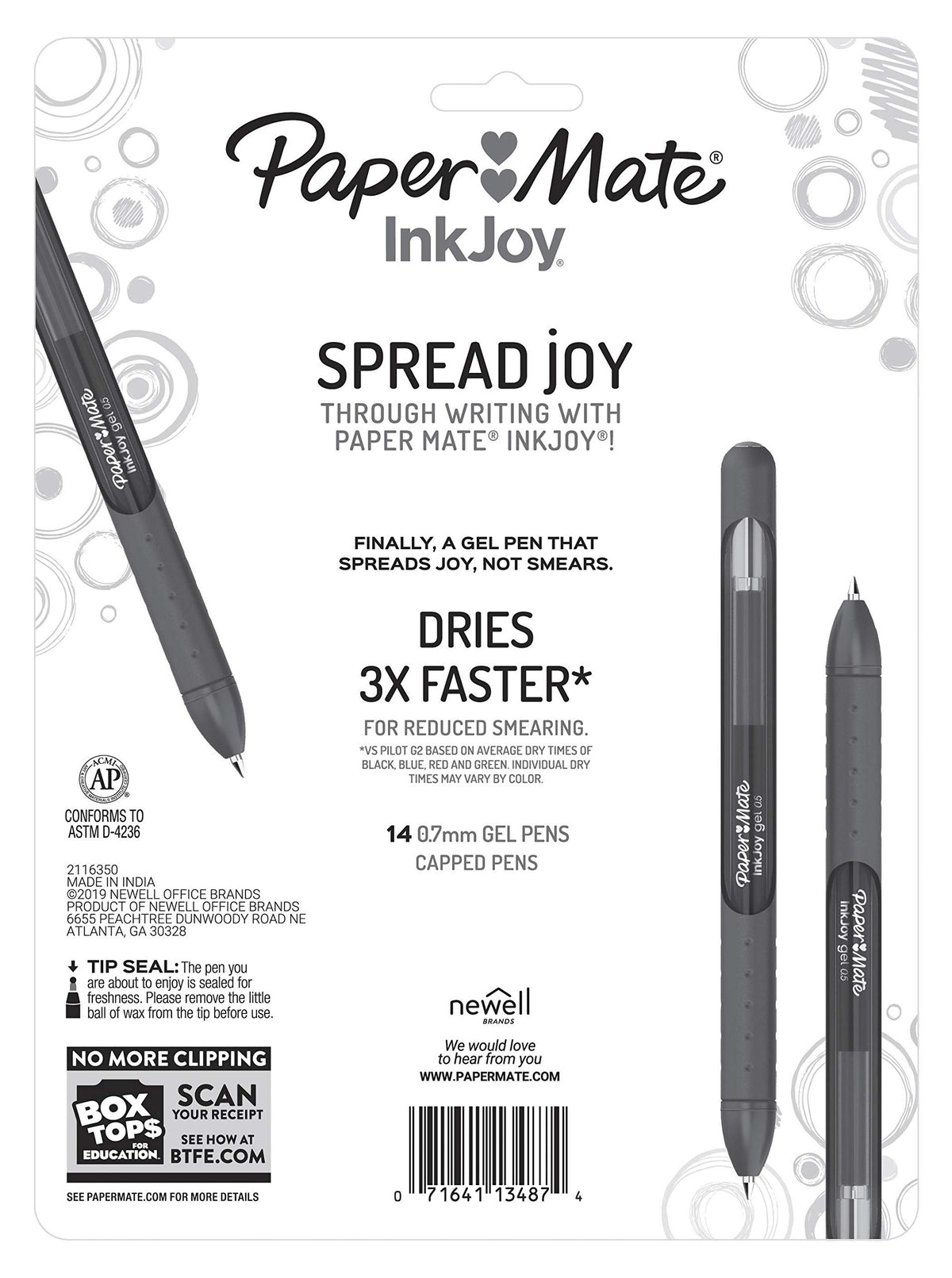Paper Mate InkJoy Gel Pens, Medium Point (0.7mm), Assorted Colors, Capped, 14 Count - Journaling
