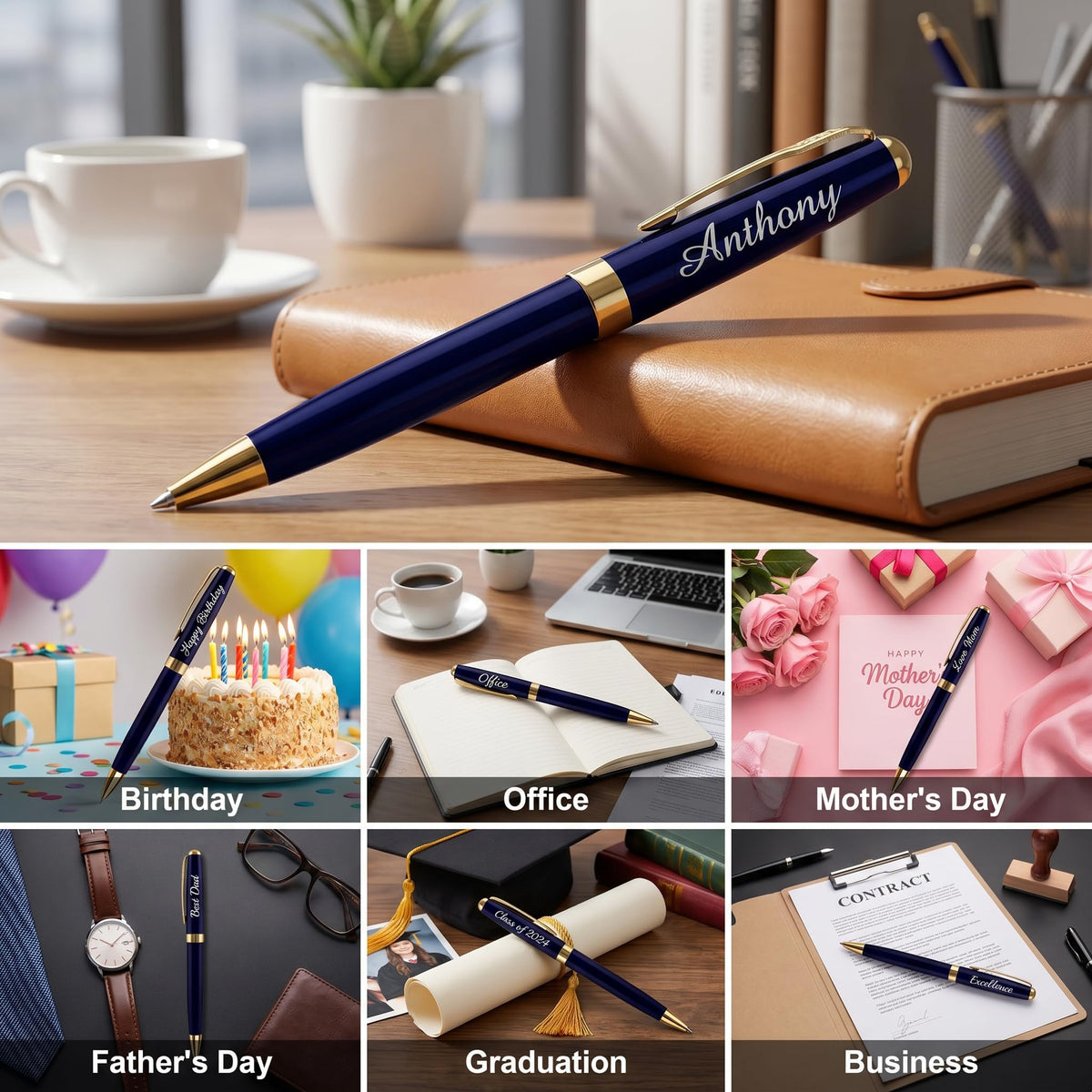 Ancolo Personalized Luxury Ballpoint Pens - for Friends Business Office