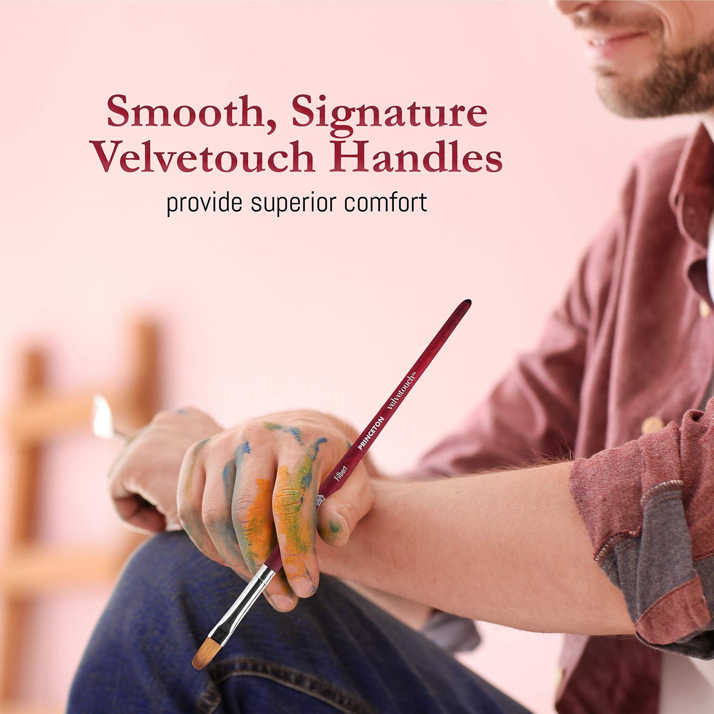 Princeton Velvetouch Series 3950 - 5pc Professional Paint Brushes for Acrylic Painting - Oil