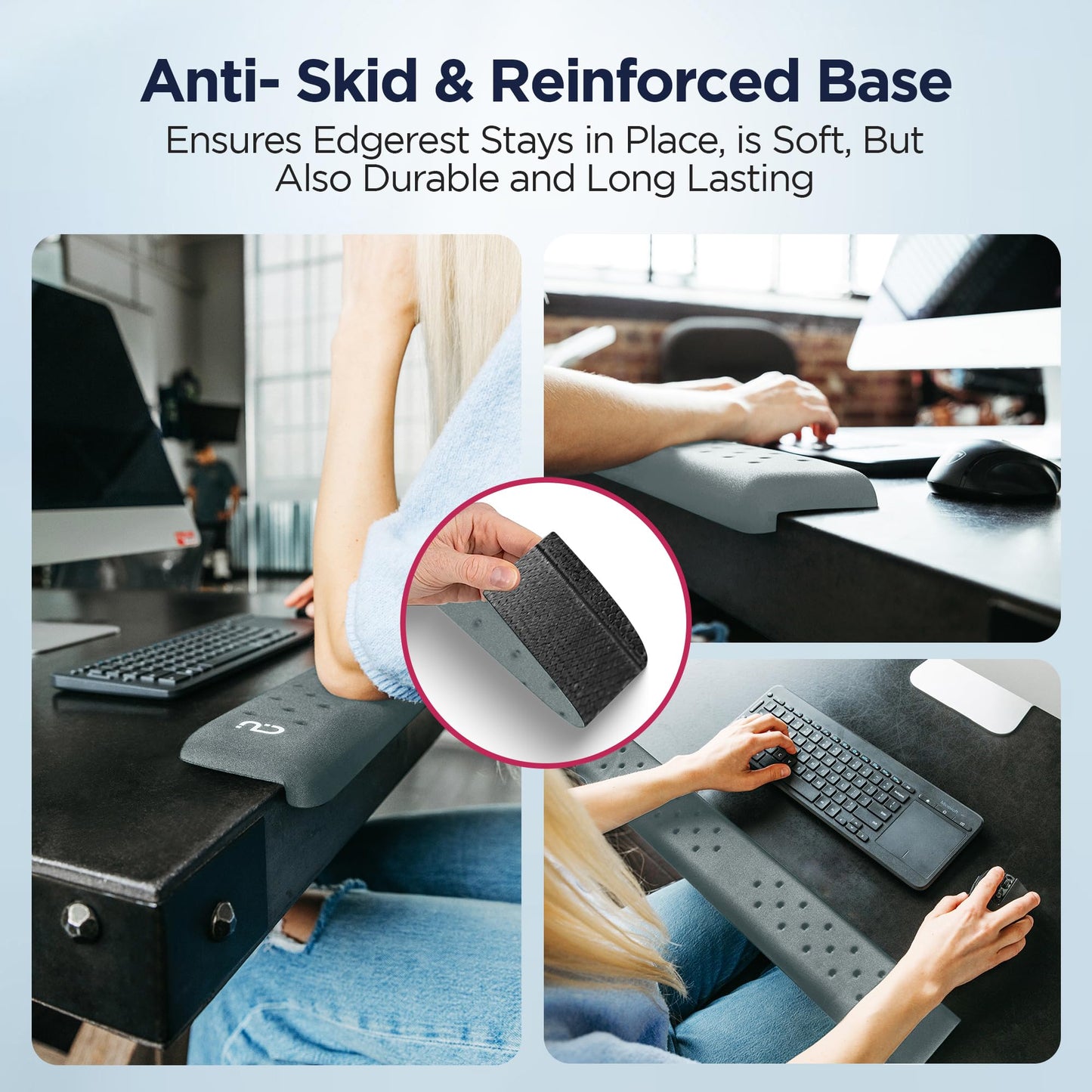 EdgeRest PostureUp L-Shaped Memory Foam Wrist Rest, Ergonomic Elbow and Forearm Support for Desk