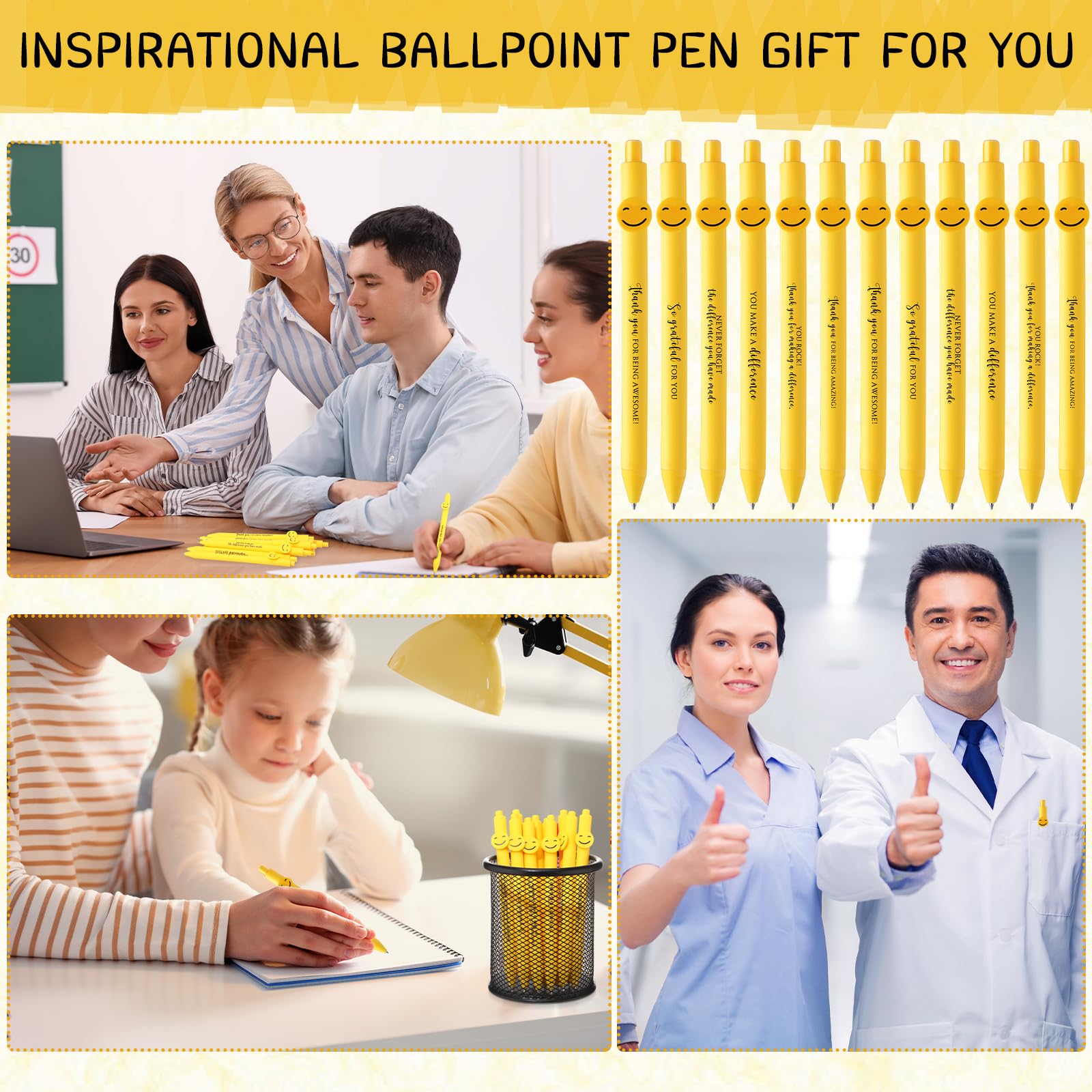 Fuutreo 50 Pcs Funny Pens Employee Appreciation Gifts, 10 Style