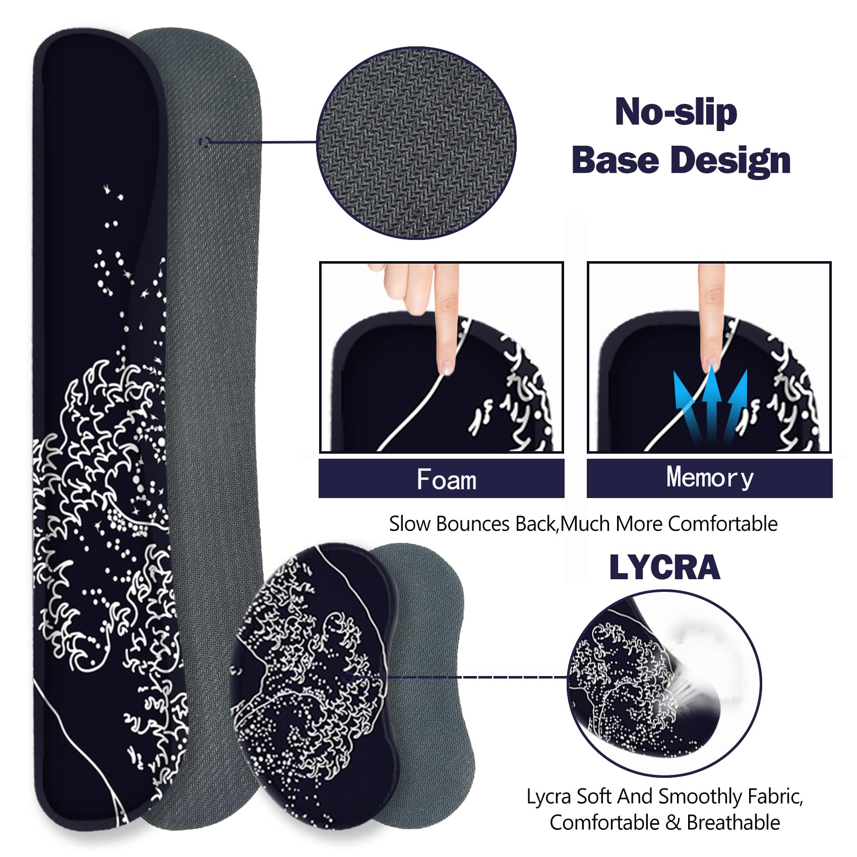 ToLuLu Extended Gaming Mouse Pad, Memory Foam Ergonomic Keyboard Mouse Wrist Rest Support Set