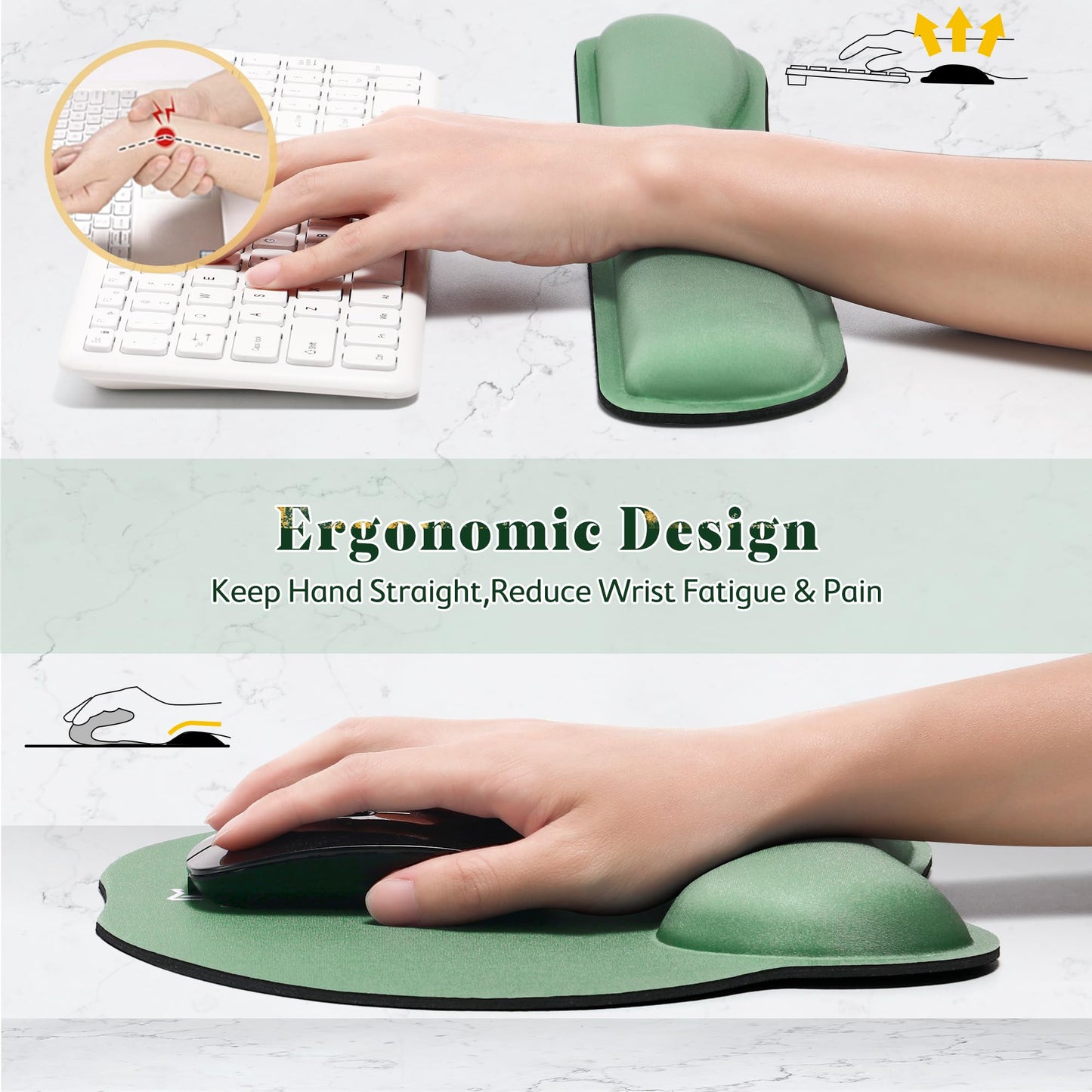 Gimars Ergonomic Mouse Pad Wrist Support, Upgrade Enlarge Superfine Fibre Soft Smooth Keyboard