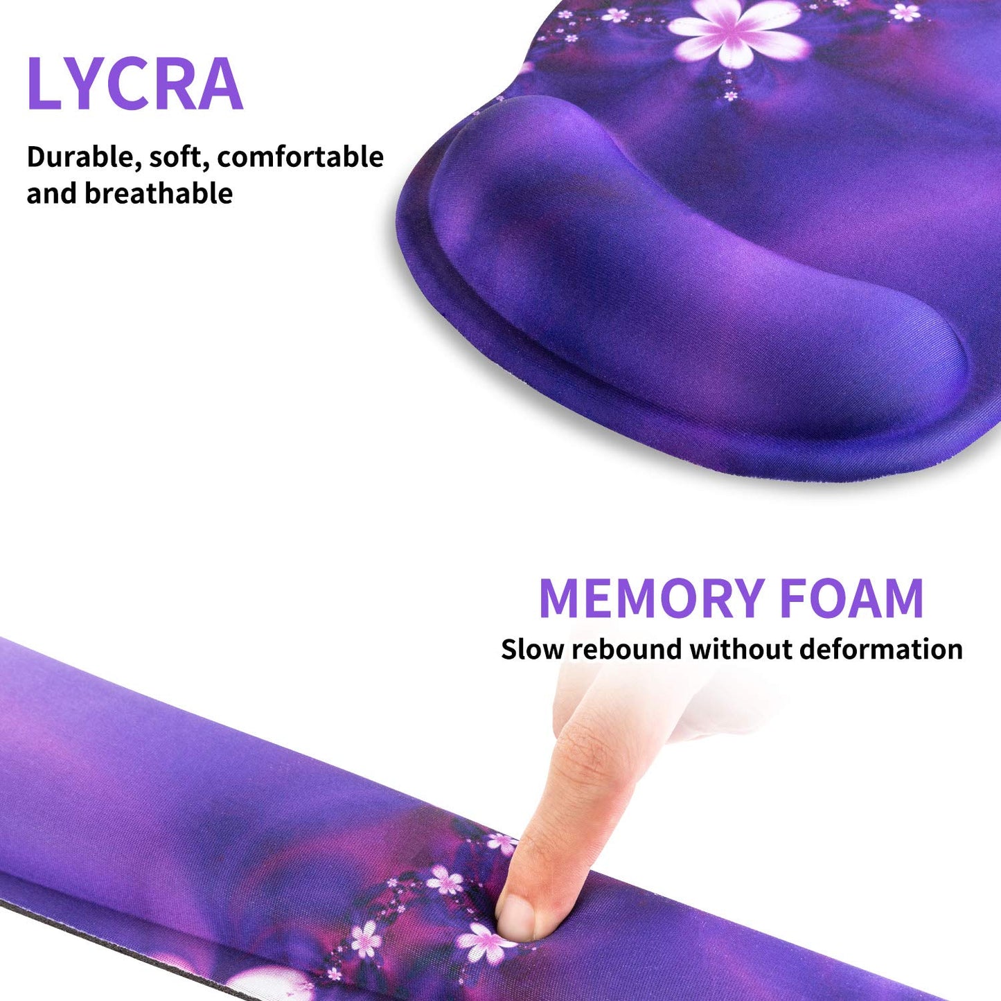 AORTDES Ergonomic Keyboard Mouse Pad Wrist Rest Support Set for Laptop/Computer/Desktop,Memory Foam