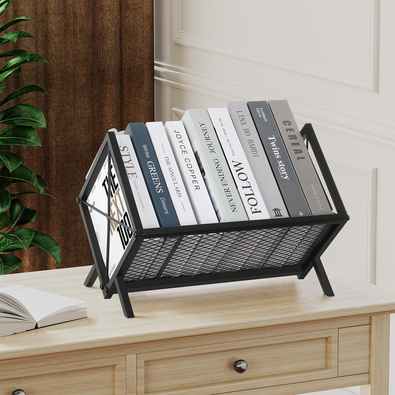 YINMIT Vinyl Record Storage Holder - 80-100 LP Vinyl Organizer, Metal Record Display Rack, Quick