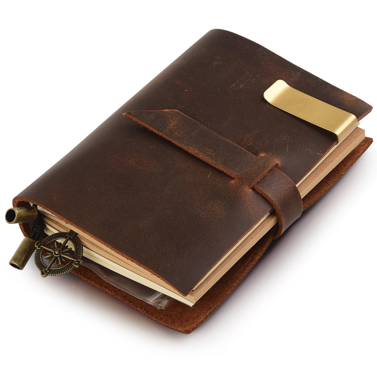 7Felicity Genuine Leather Diary,Refillable Pages Leather Journal,Pocket Size,Handmade Cute Writing