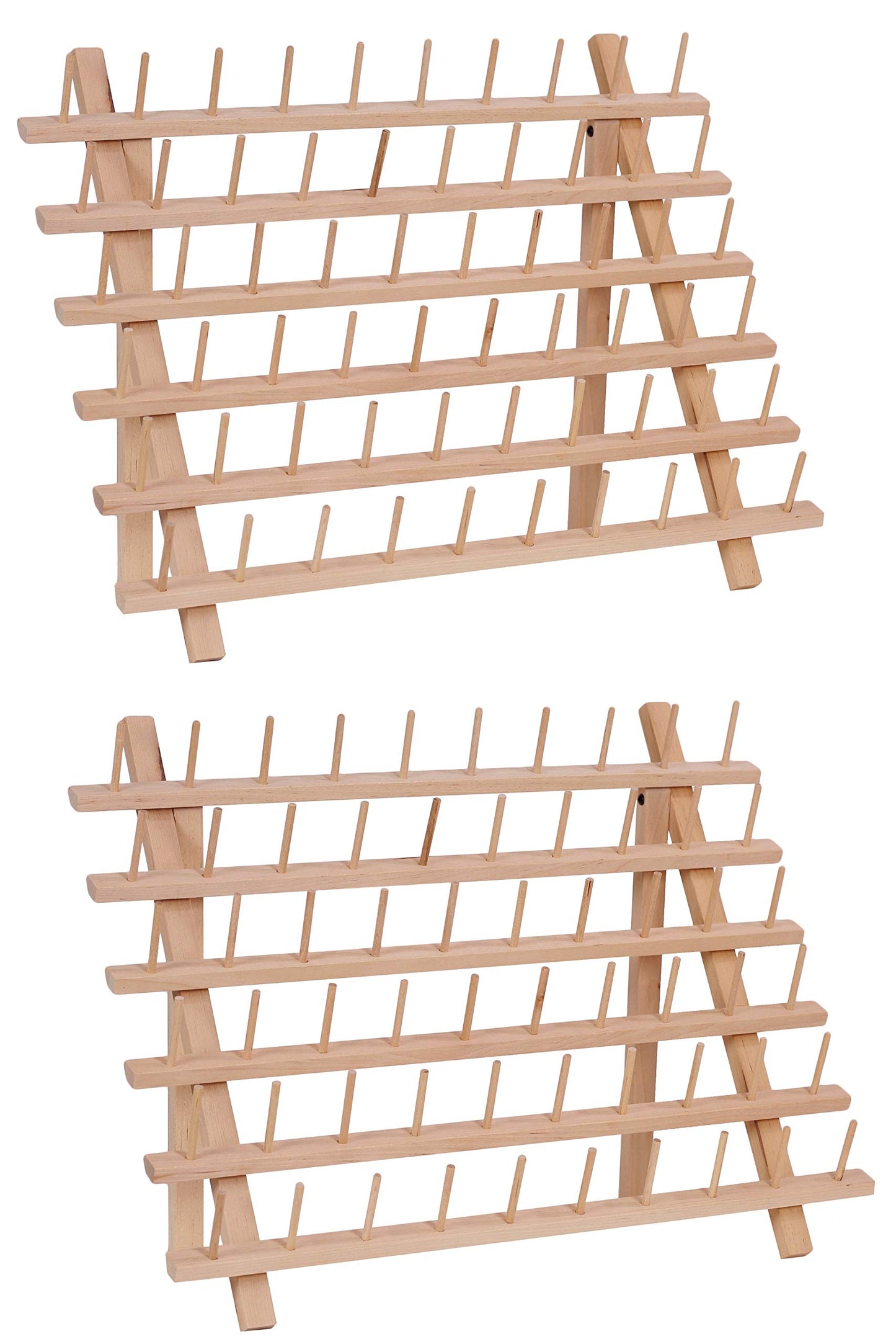 New ThreadNanny Wooden Thread Rack for Sewing - Quilting - Embroidery Spools and Mini Cones (2x60