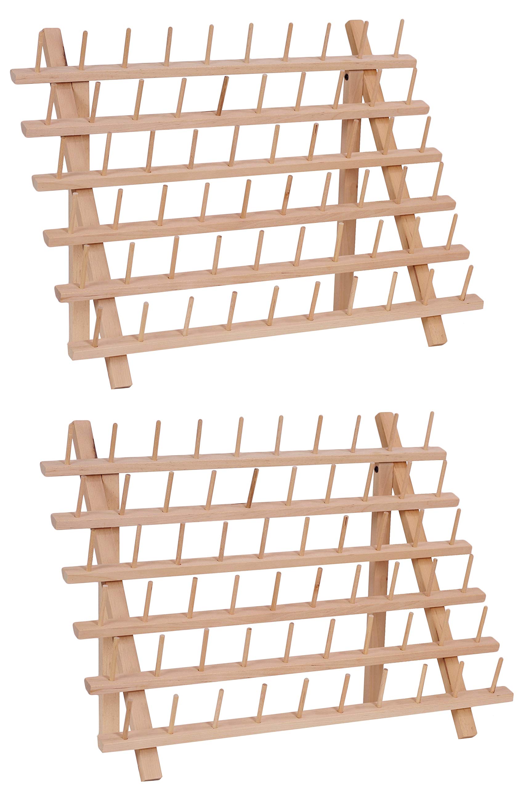 New ThreadNanny Wooden Thread Rack for Sewing - Quilting - Embroidery Spools and Mini Cones (2x60