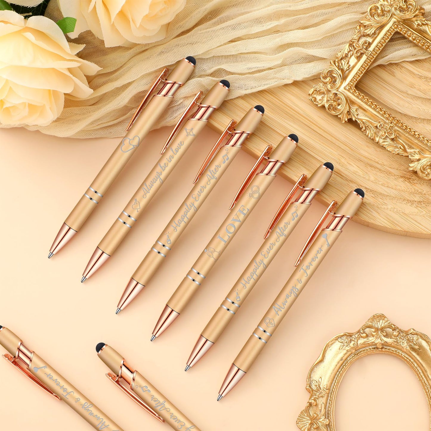 Kisston 36 Pcs Wedding Pen Bulk Bridal Shower Bachelorette Favor, Champagne