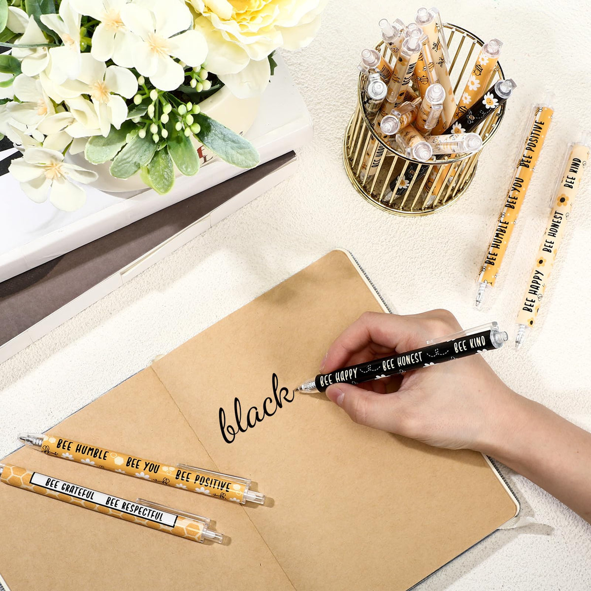 Jetec Inspirational Bee Pens Gifts Bulk, 60 Pcs, Cute Bee